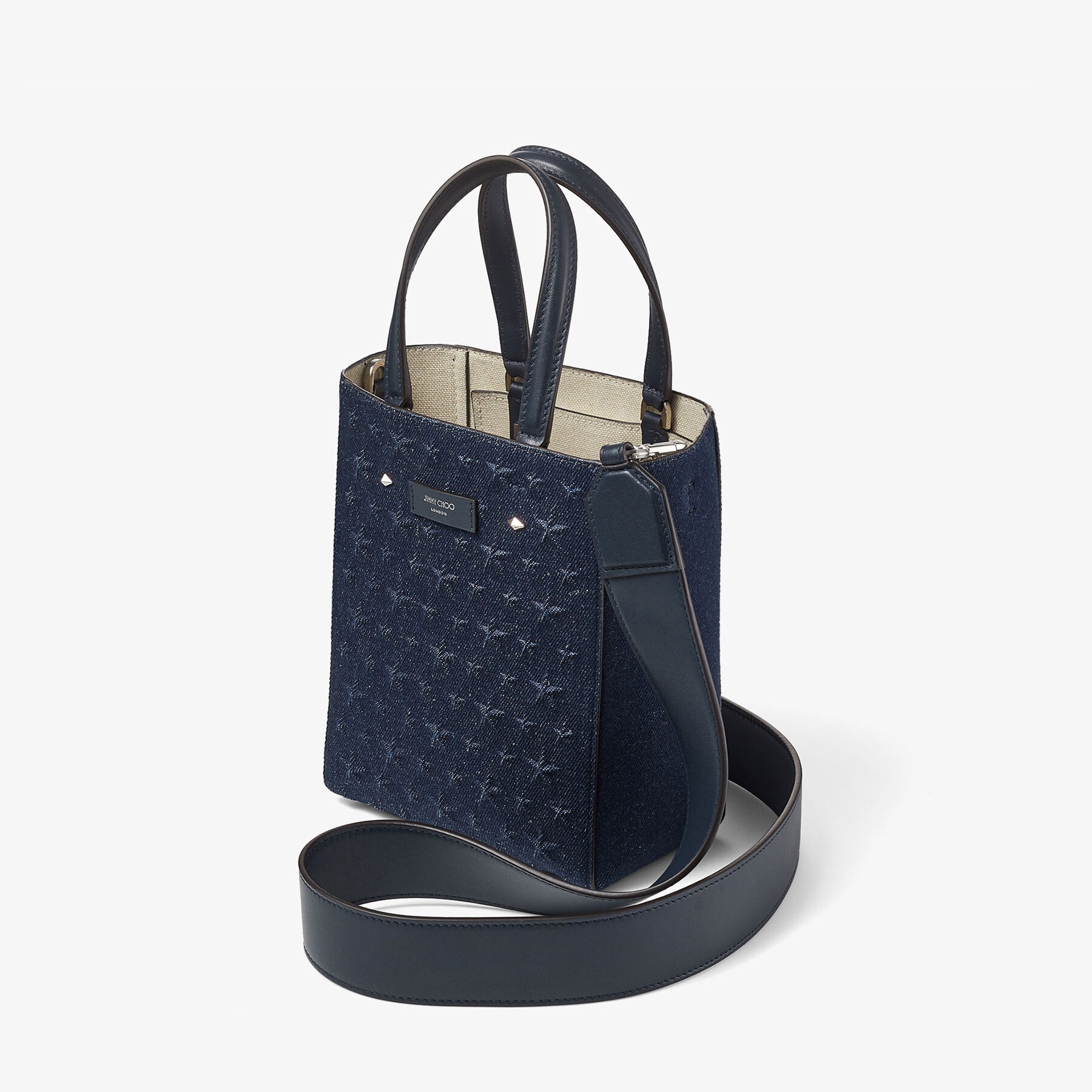 Lenny North-South S-M
Dark Denim Embossed Tote Bag - 2