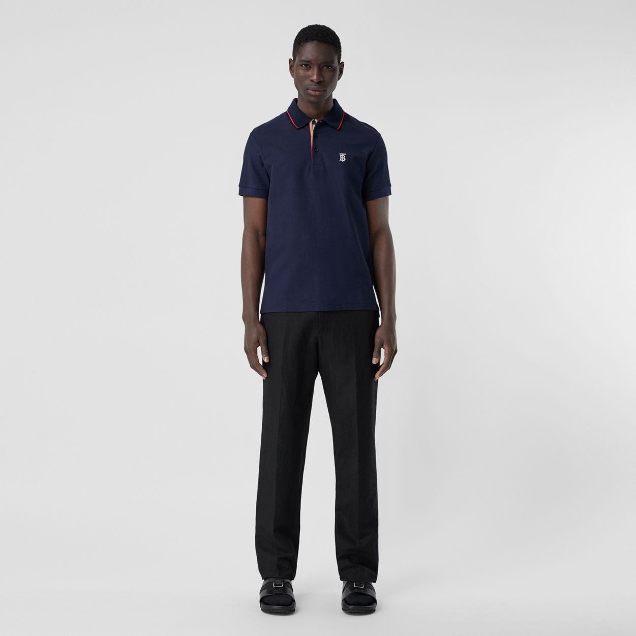 Icon Stripe Placket Cotton Piqué Polo Shirt - 2