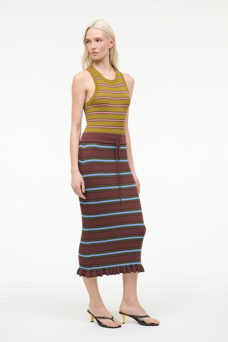STAUD ABBOTT DRESS REDONDO STRIPE MULTI 3