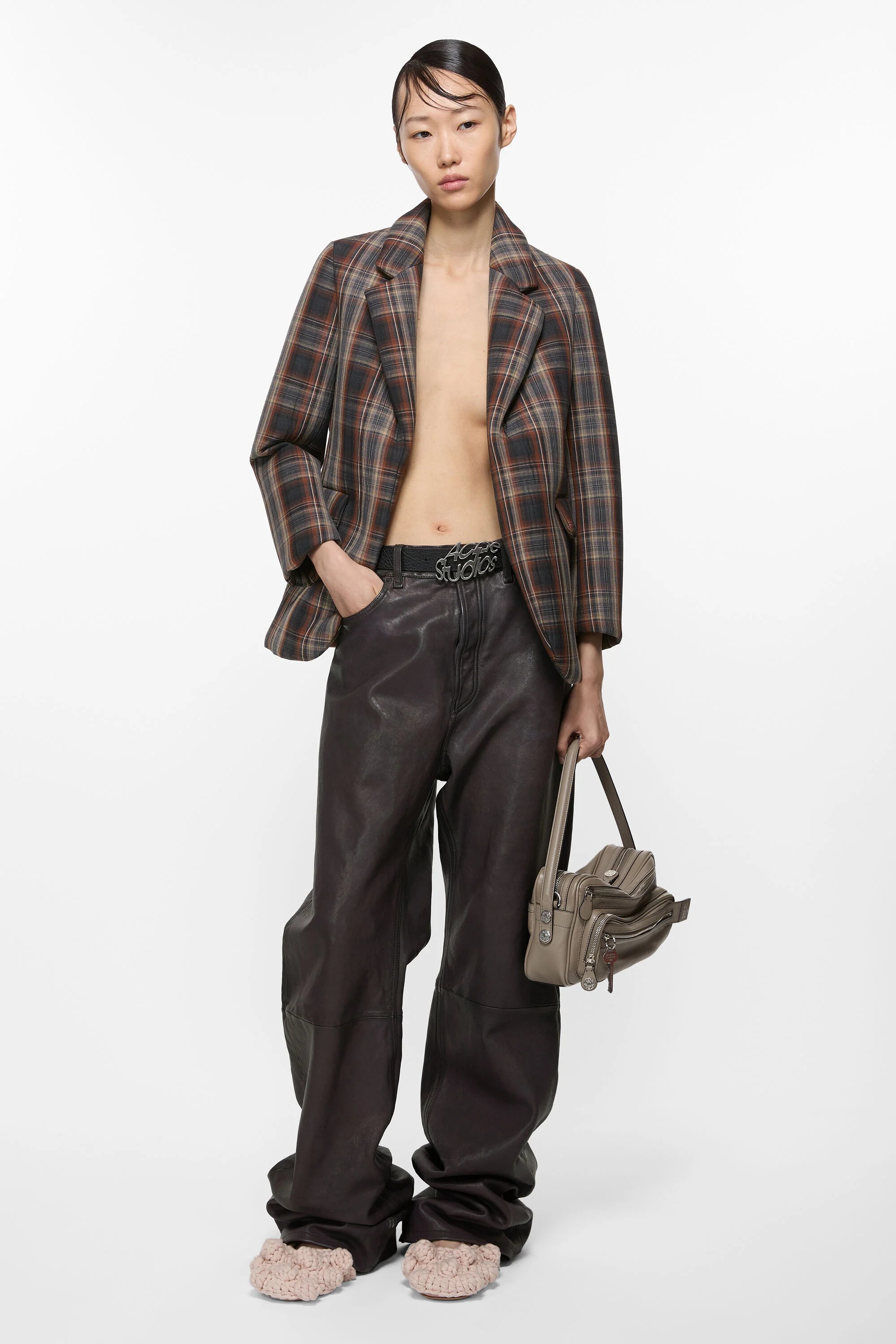 Leather trousers - Dark brown - 4