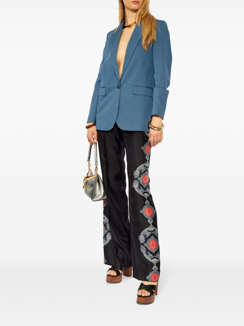 Etro paisley flared silk trousers outlook