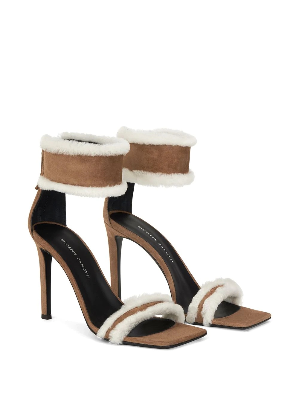 shearling-trimmed sandals - 2