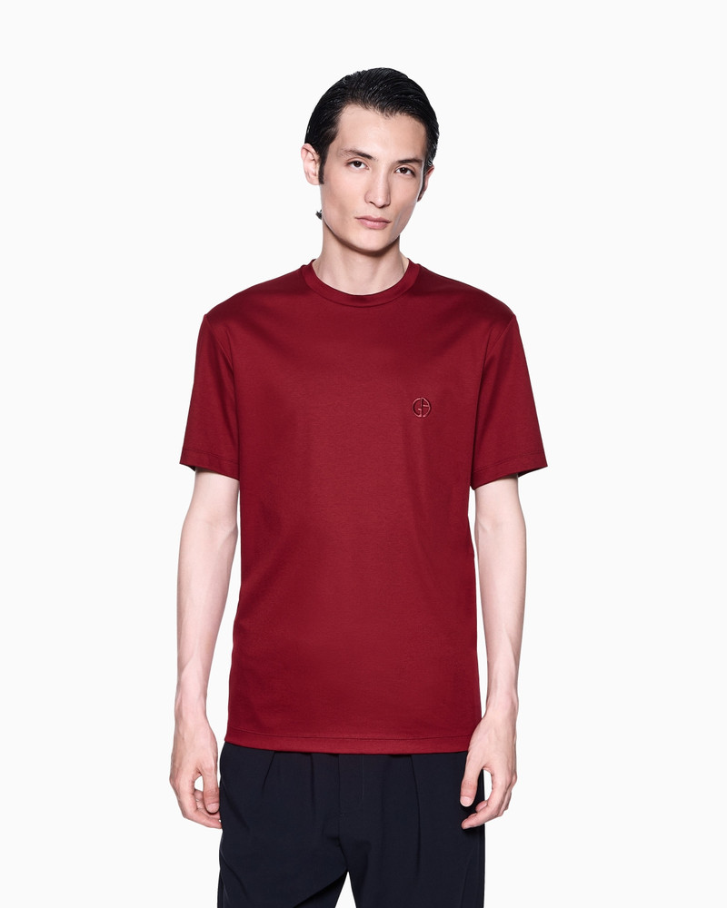 GIORGIO ARMANI COTTON-INTERLOCK T-SHIRT WITH EMBROIDERED LOGO outlook