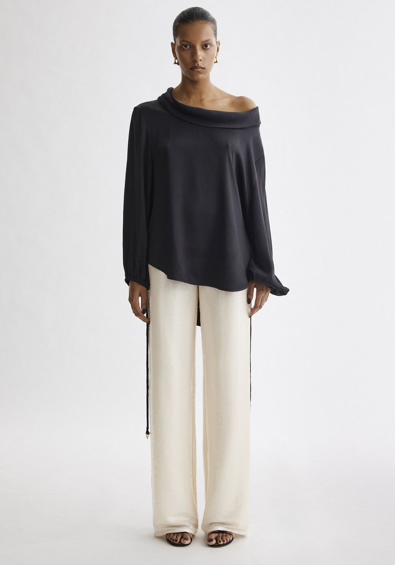 SORAYA Tie detail satin top 3