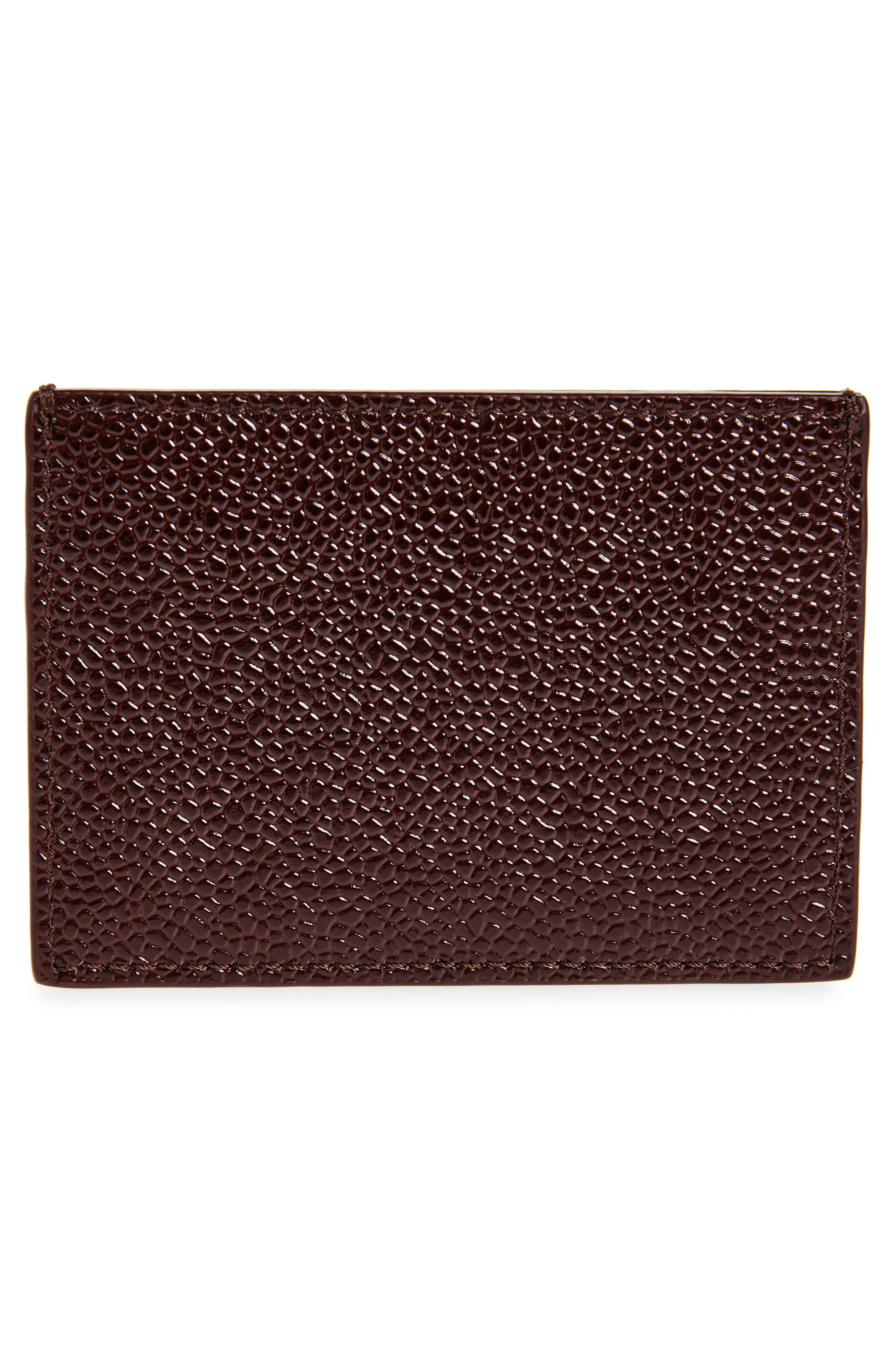 Thom Browne Grained Leather Card Case in Burgundy at Nordstrom - 2
