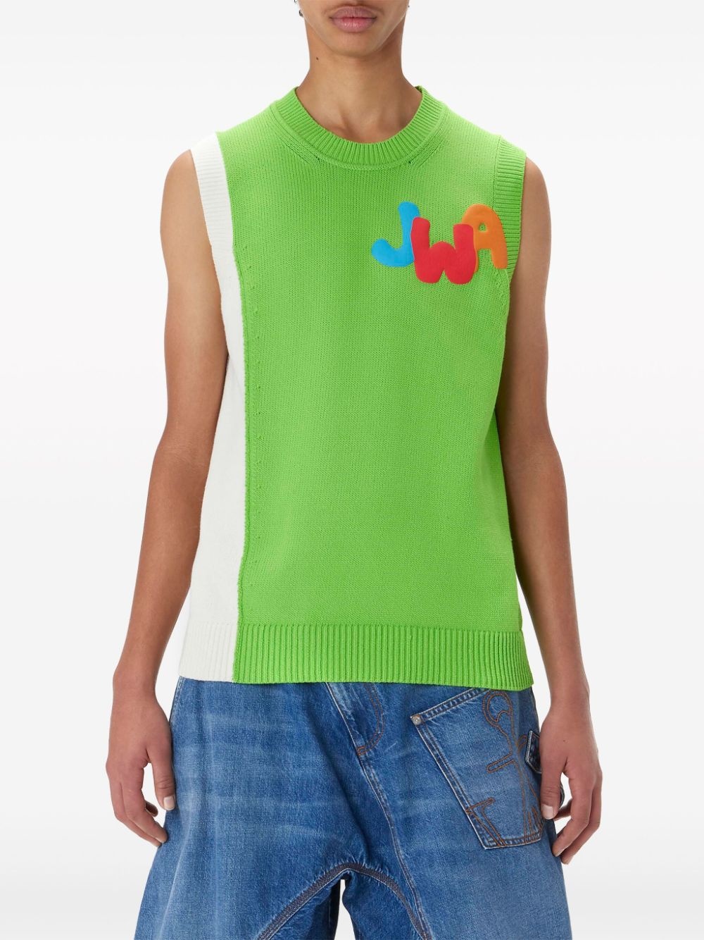 JWA two-tone knitted vest - 4