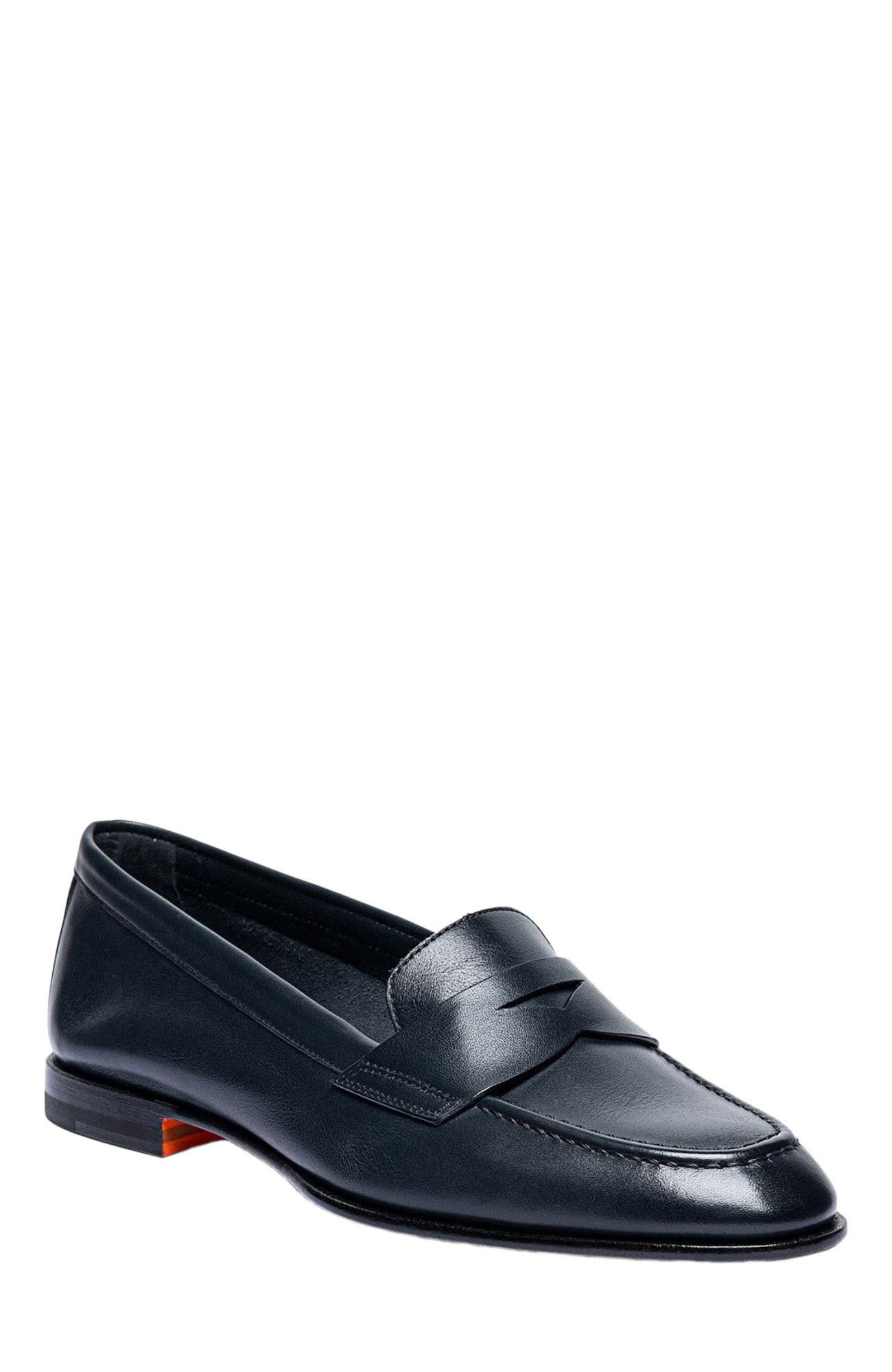 Santoni Women’s leather penny loafer in Blue at Nordstrom - 3