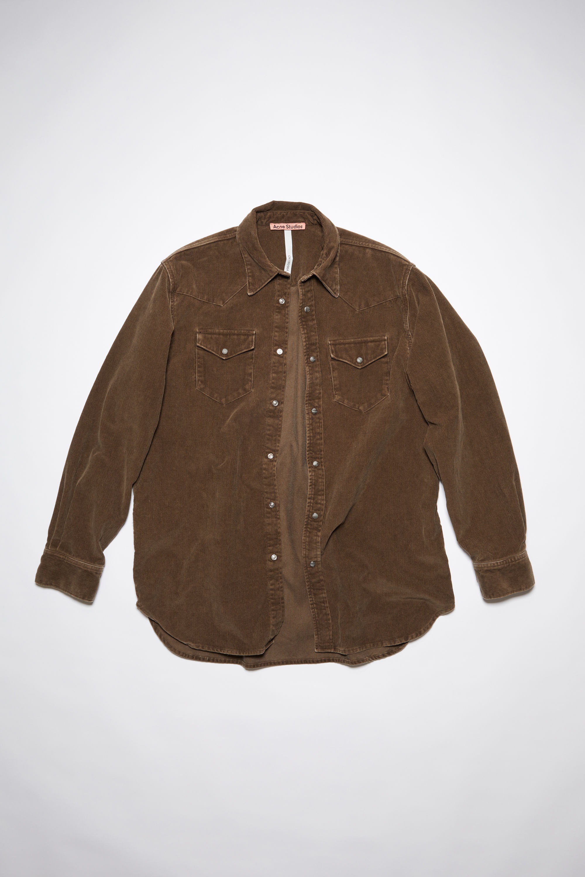 Corduroy button-up shirt - Beige - 1