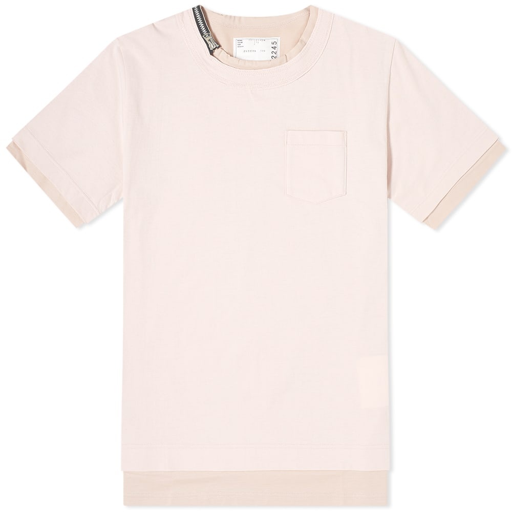 Sacai Zip Neck Tee - 1