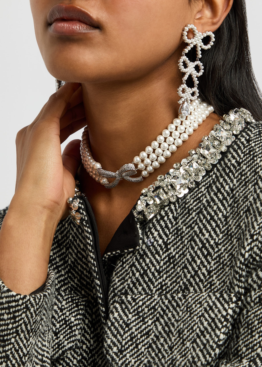 Self-portrait Faux-pearl and bow Choker - 2