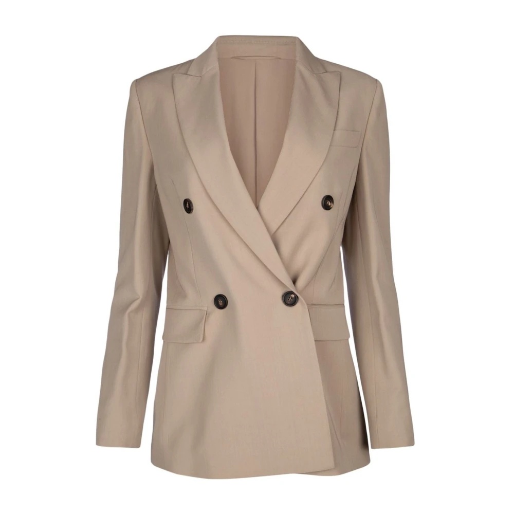 BEIGE WOOL JACKET ELEGANT STYLE - 1