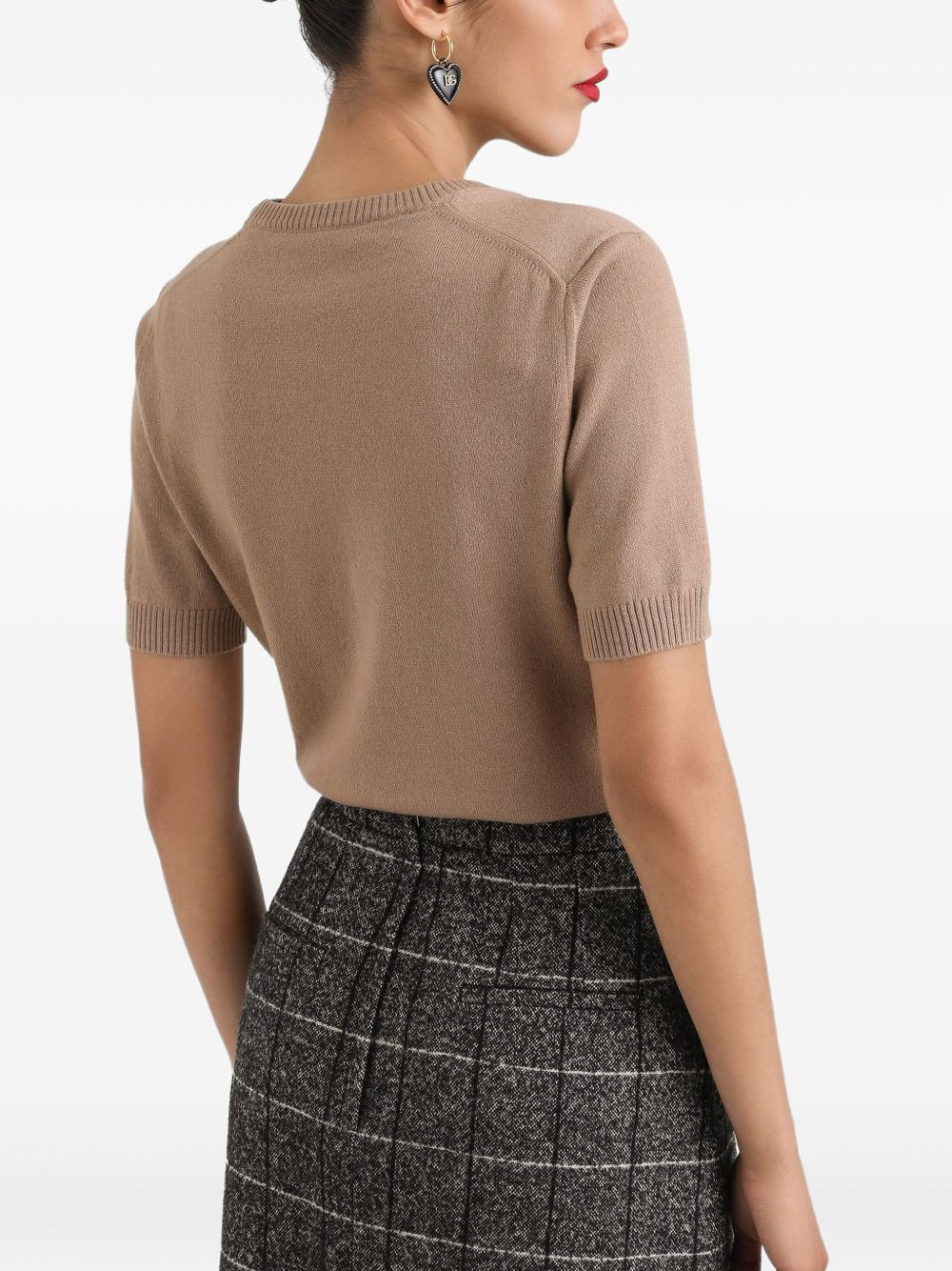 short-sleeve cashmere sweater - 3