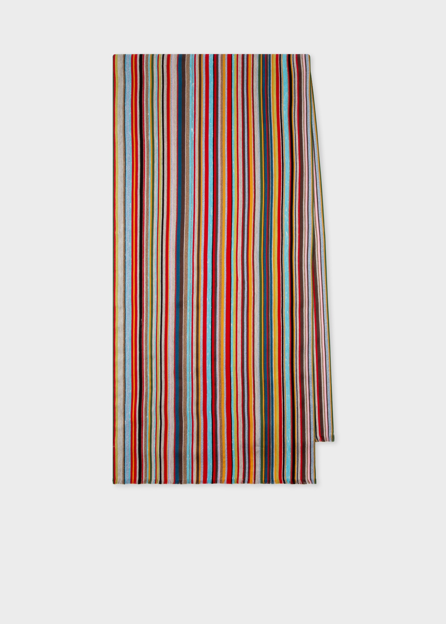 'Signature Stripe' Cotton-Linen Scarf - 1