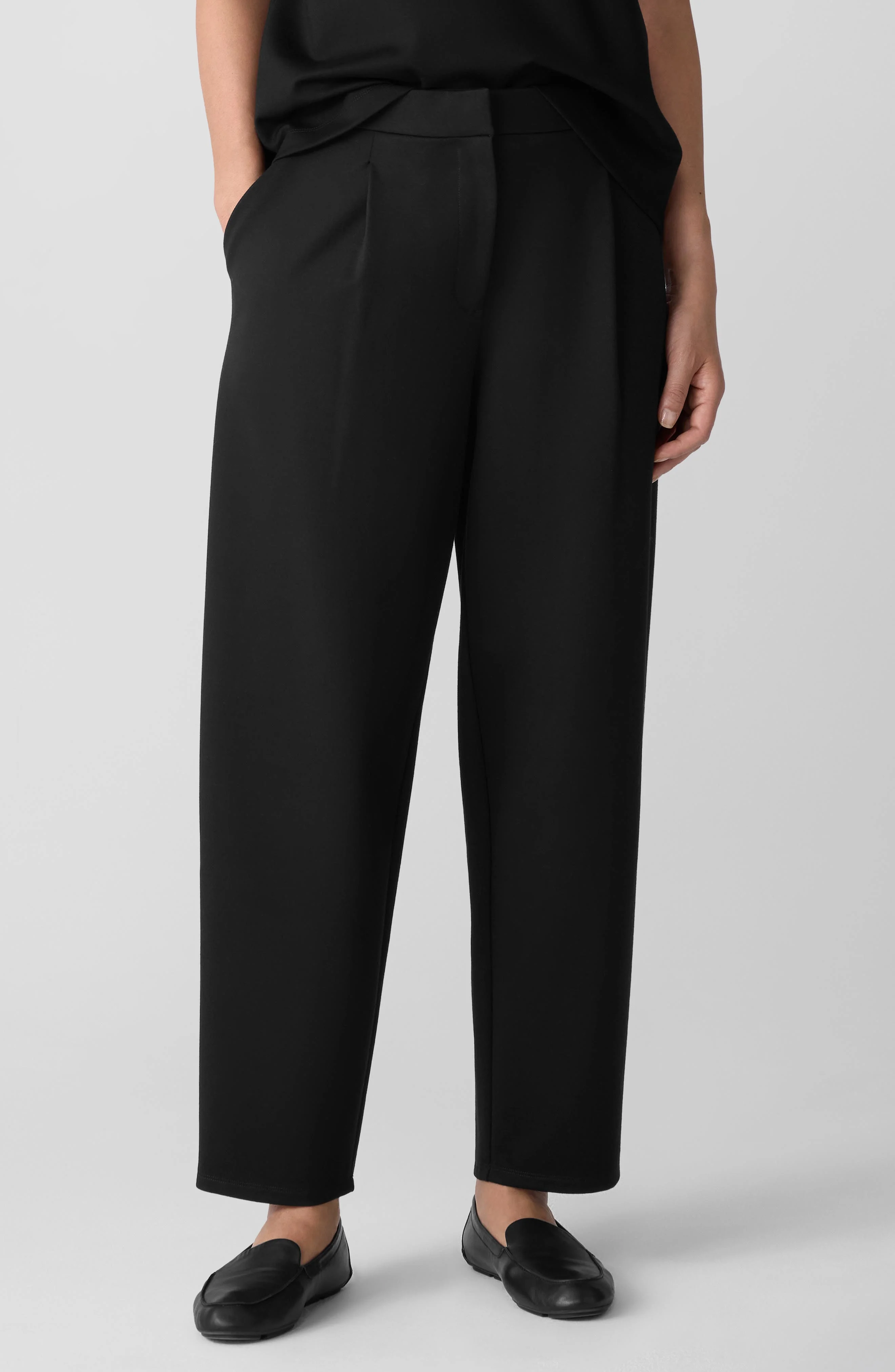 Eileen Fisher Ankle Lantern Ponte Pants in Black at Nordstrom - 1