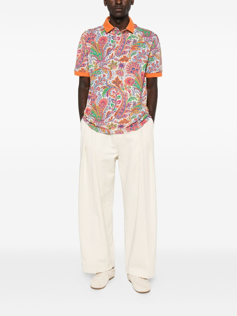 Etro paisley-print polo shirt outlook