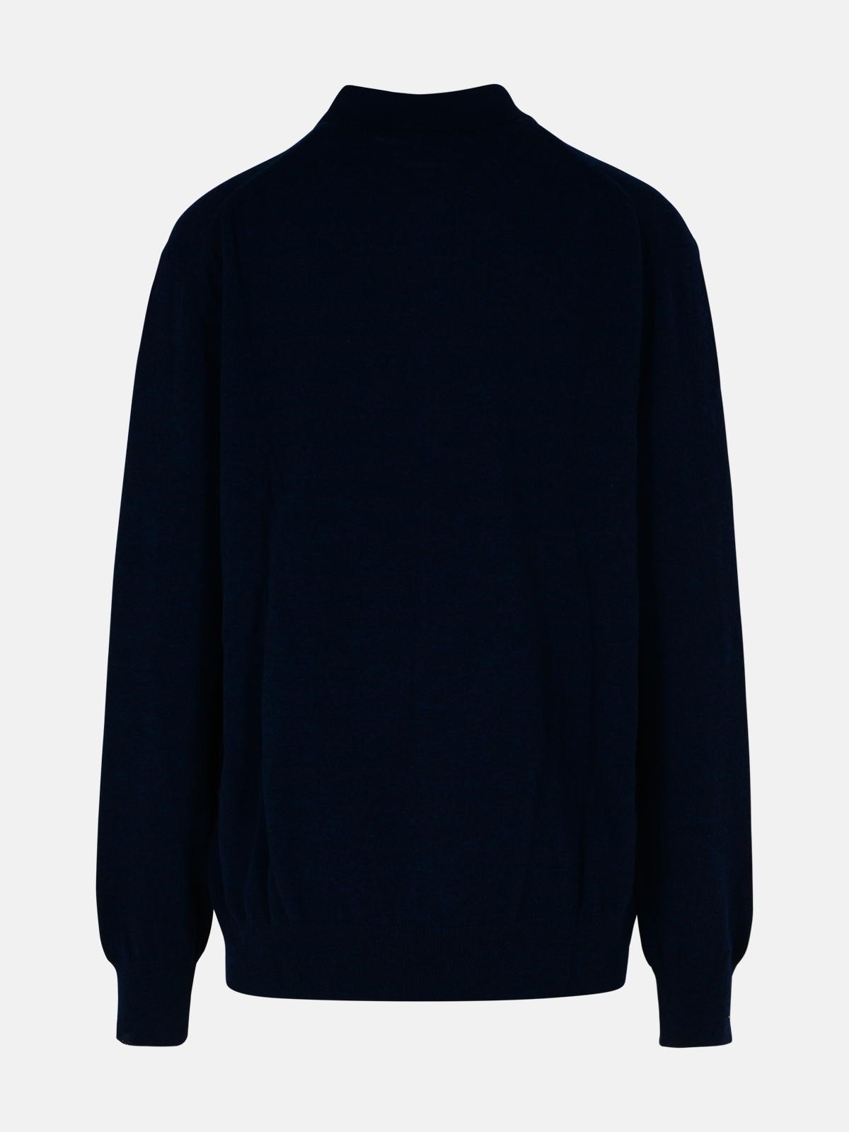 NAVY WOOL SWEATER - 3