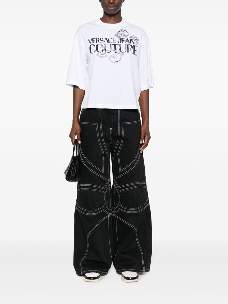 VERSACE JEANS COUTURE logo-print cotton T-shirt outlook