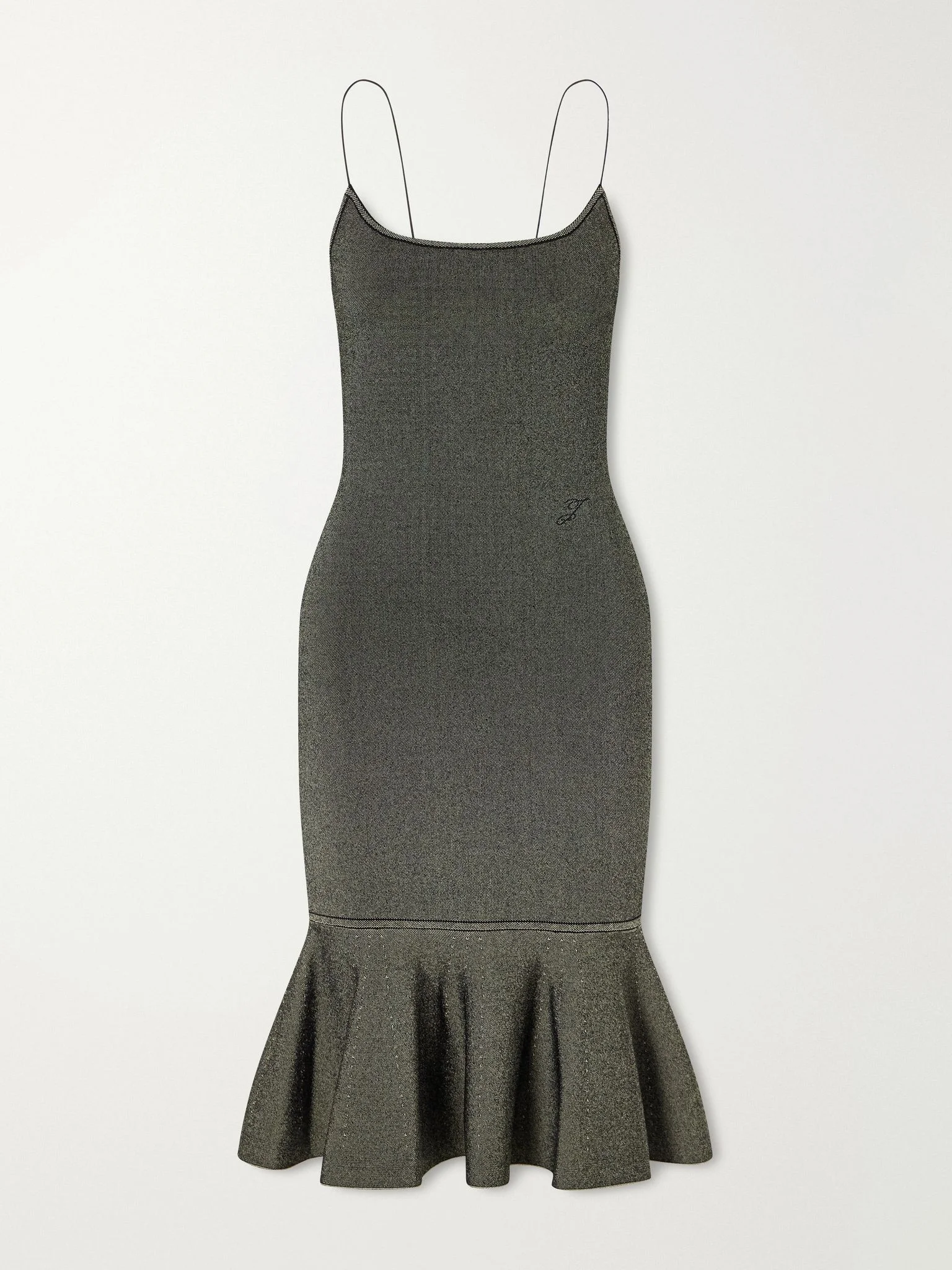 La Robe Maille Pina knitted midi dress Gray - 1