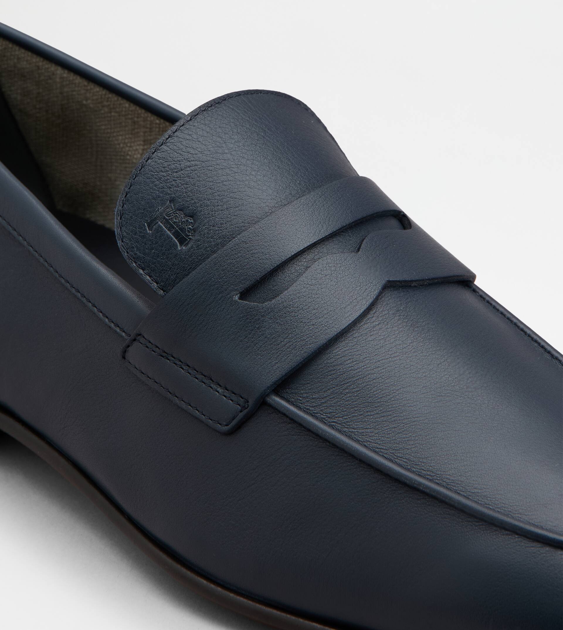 LOAFERS IN LEATHER - BLUE - 5