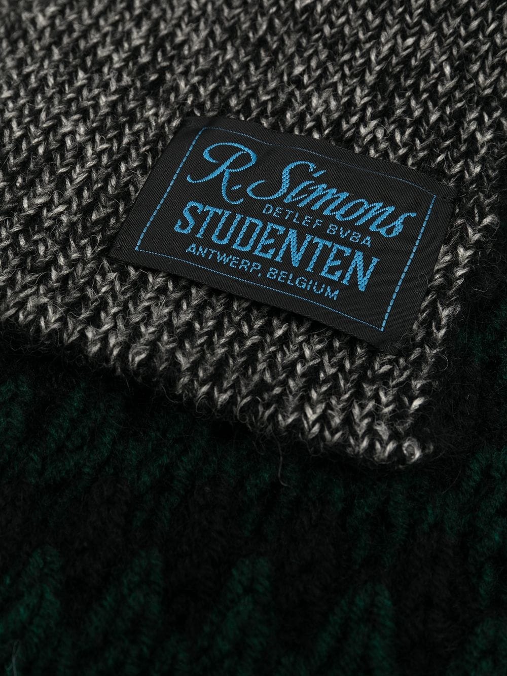 logo patch knitted scarf - 3