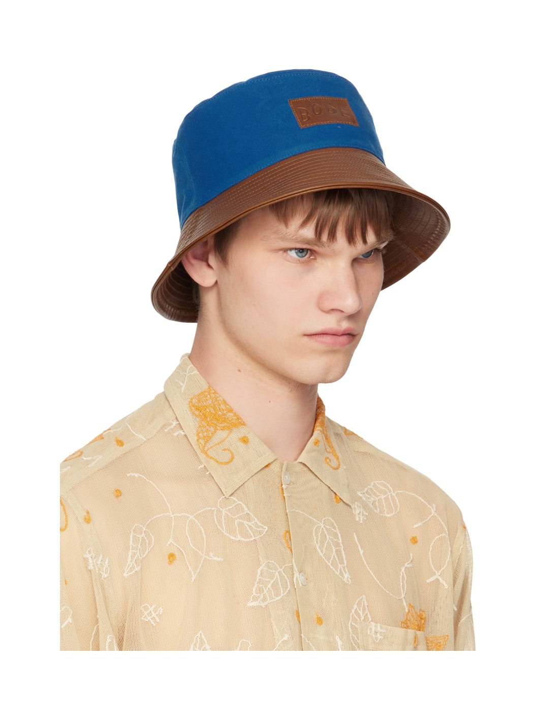 Blue Quilted Brim Bucket Hat - 2