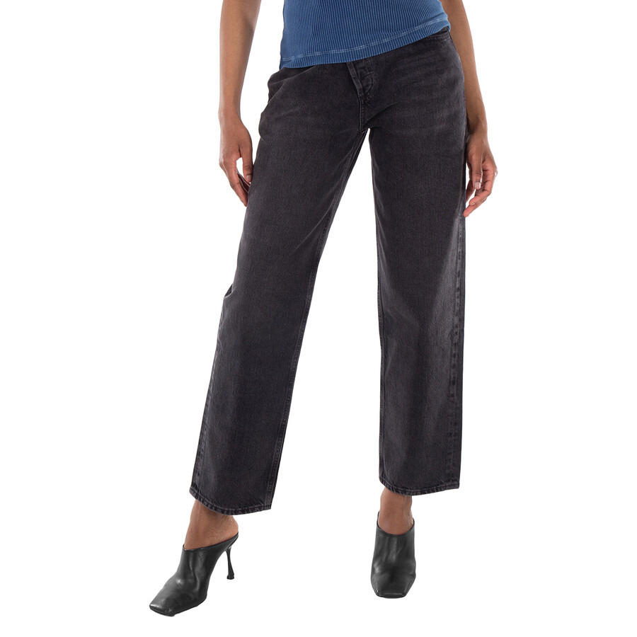 Agolde Ladies Shambles (Washed Black) Criss Cross Jeans - 3