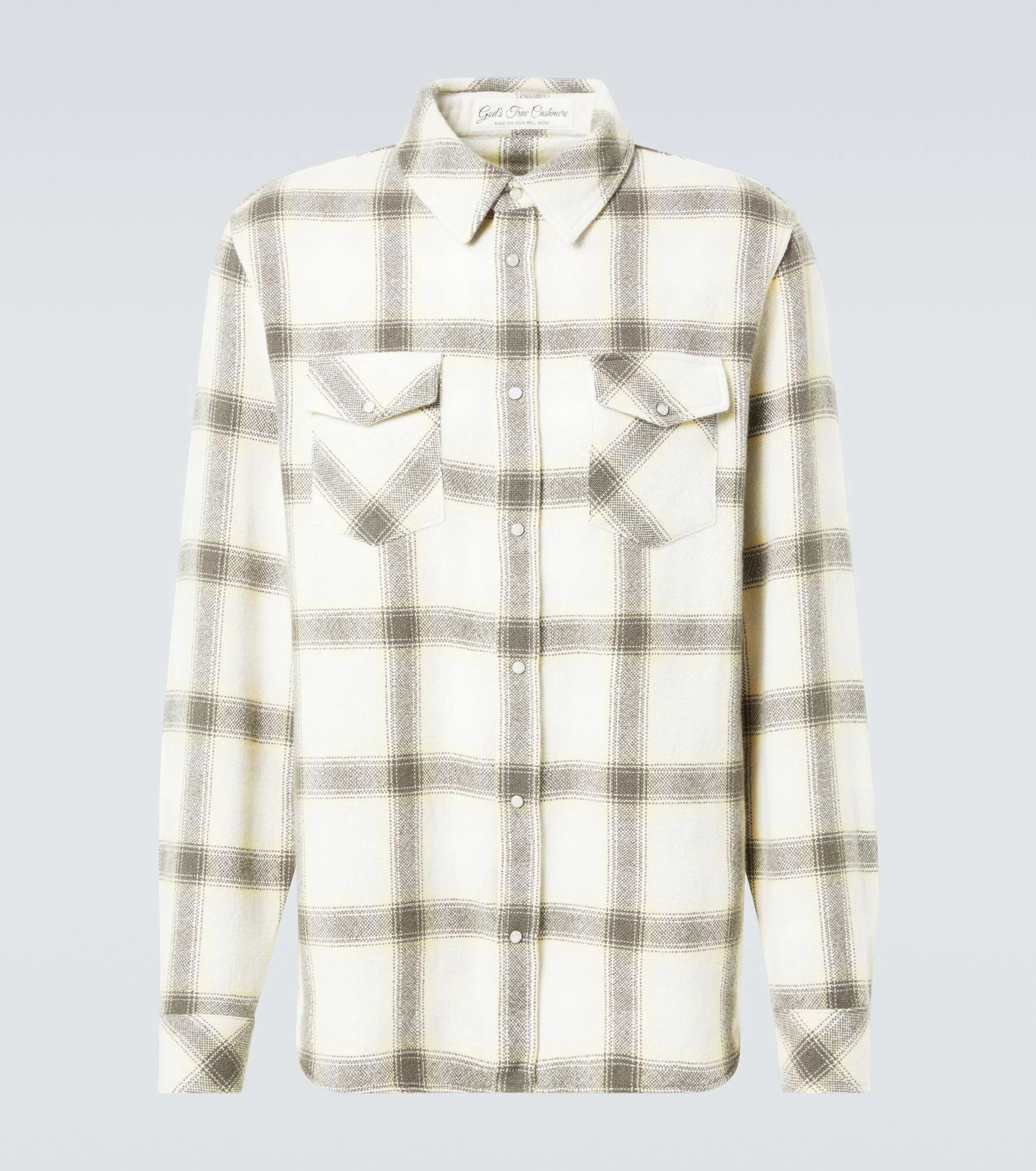 Moon plaid cashmere shirt - 1