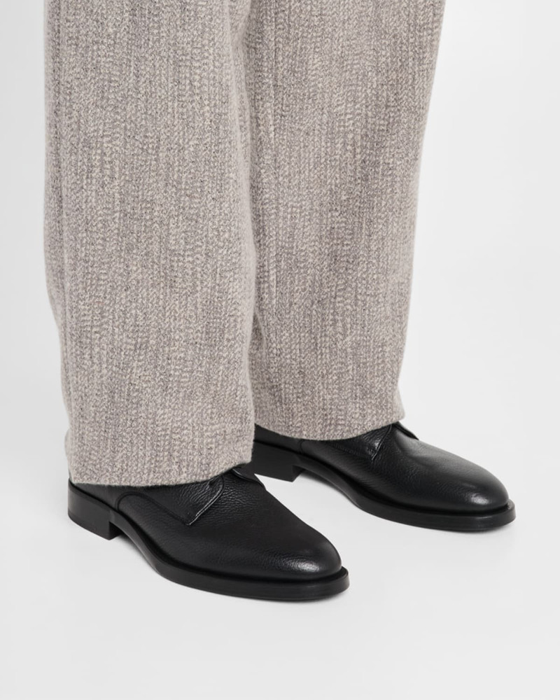 GIORGIO ARMANI Men's Grained Leather Derby Shoes outlook
