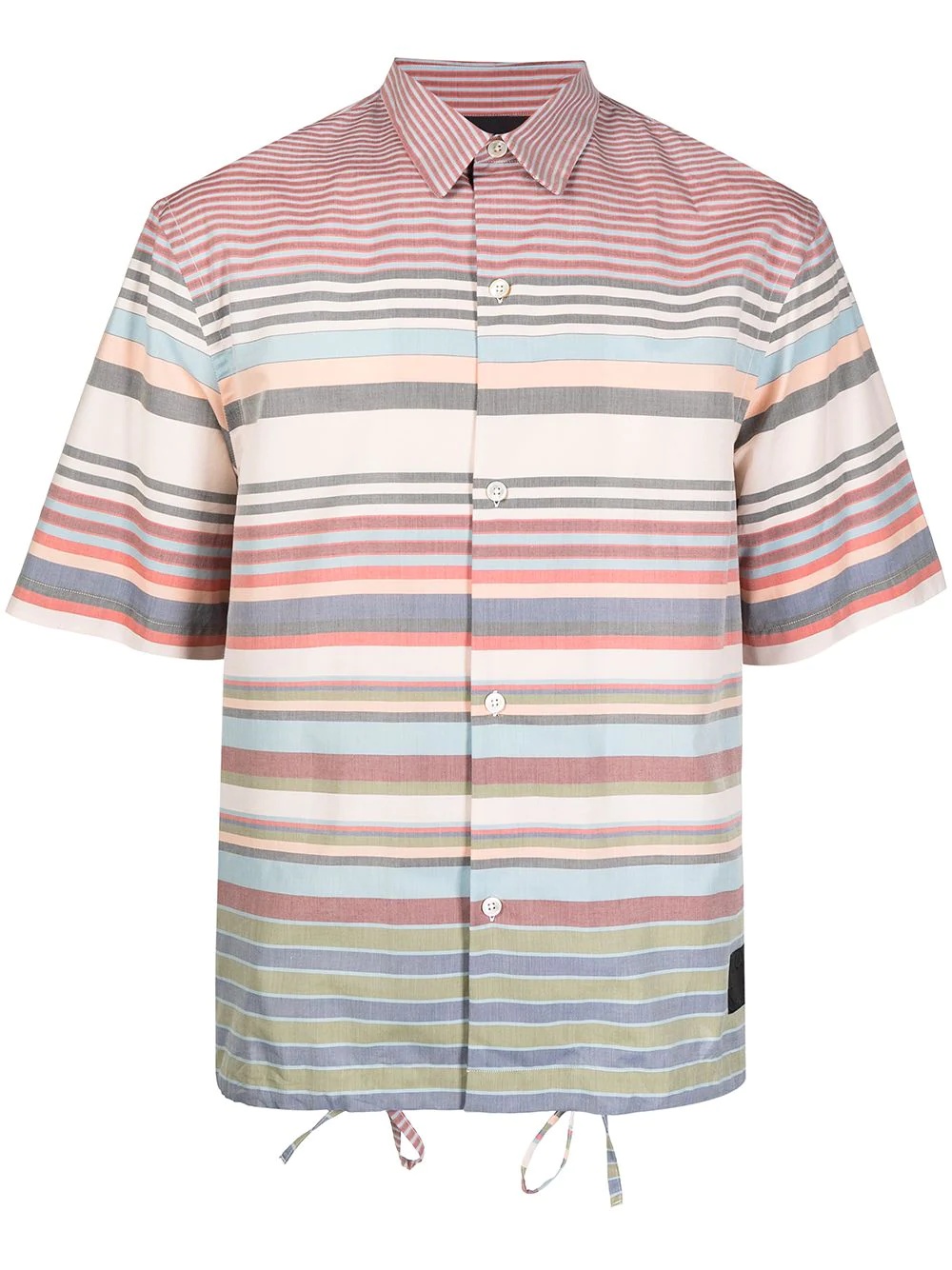 striped short-sleeved shirt - 1