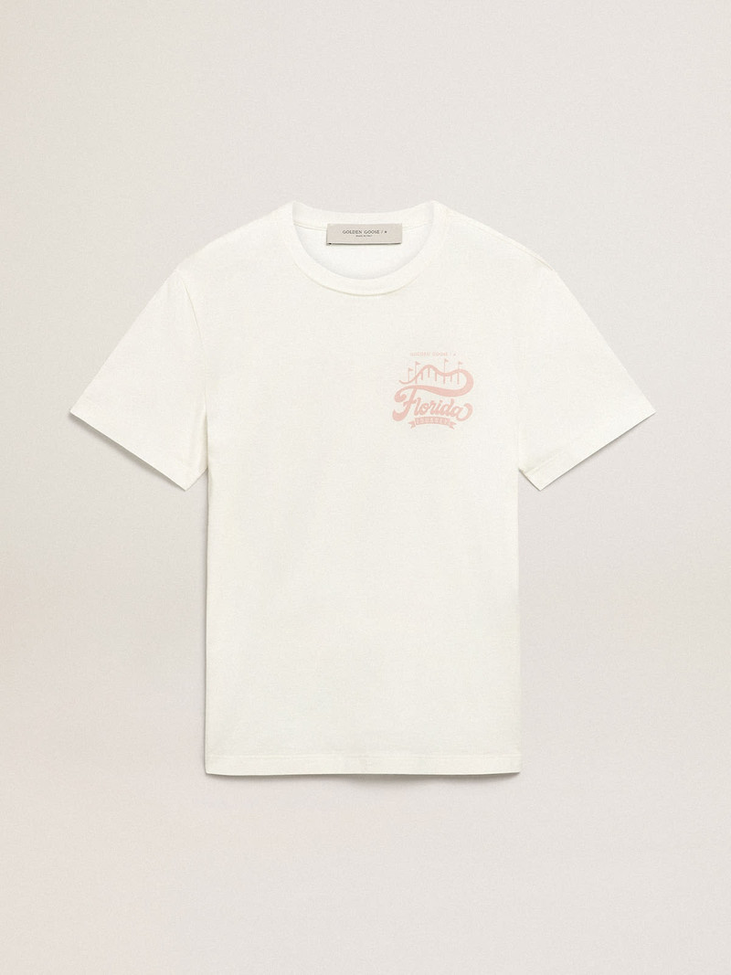 White Journey Collection T-shirt with lilac double print 1