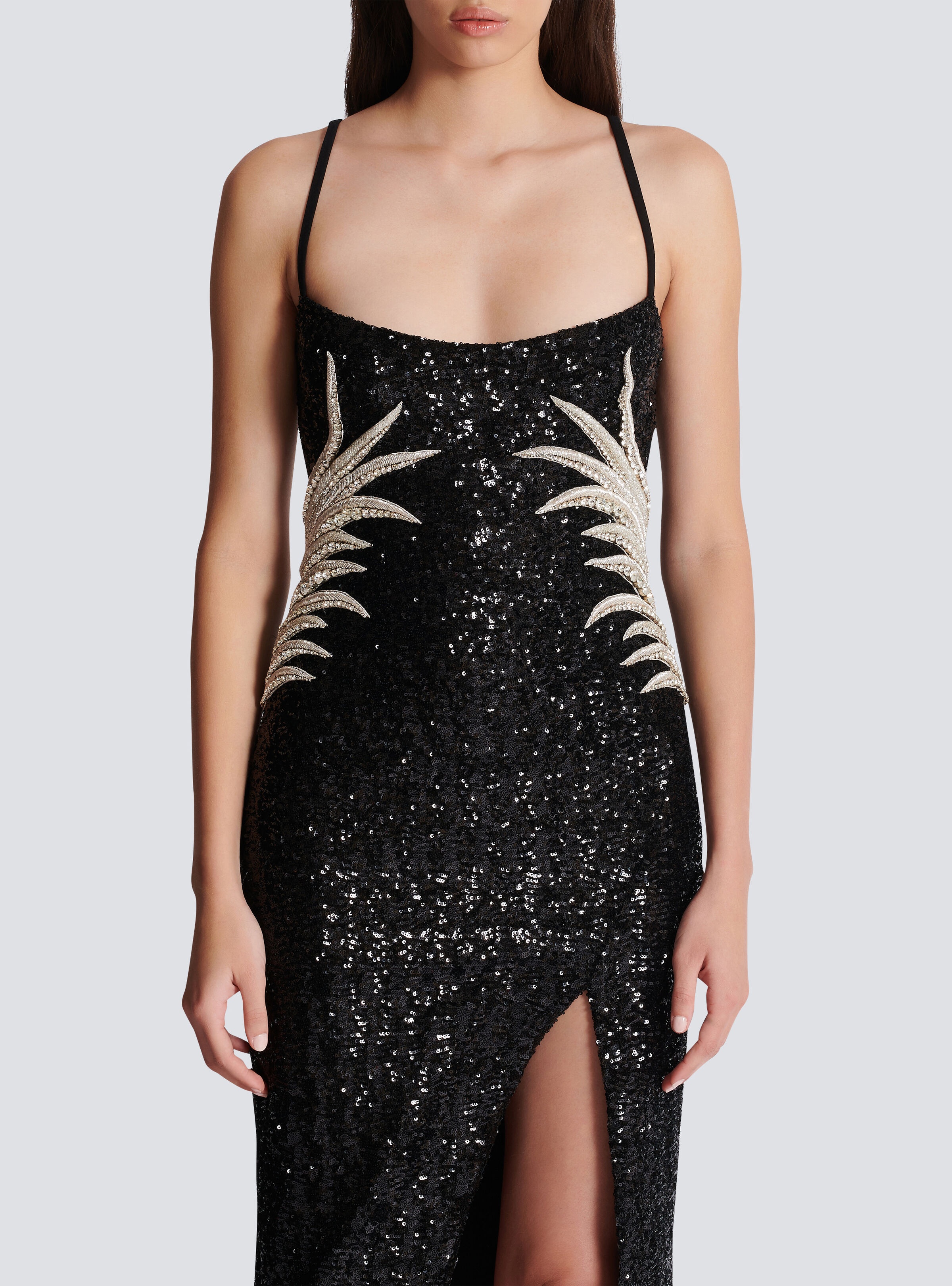 Long sequin palm tree dress - 5