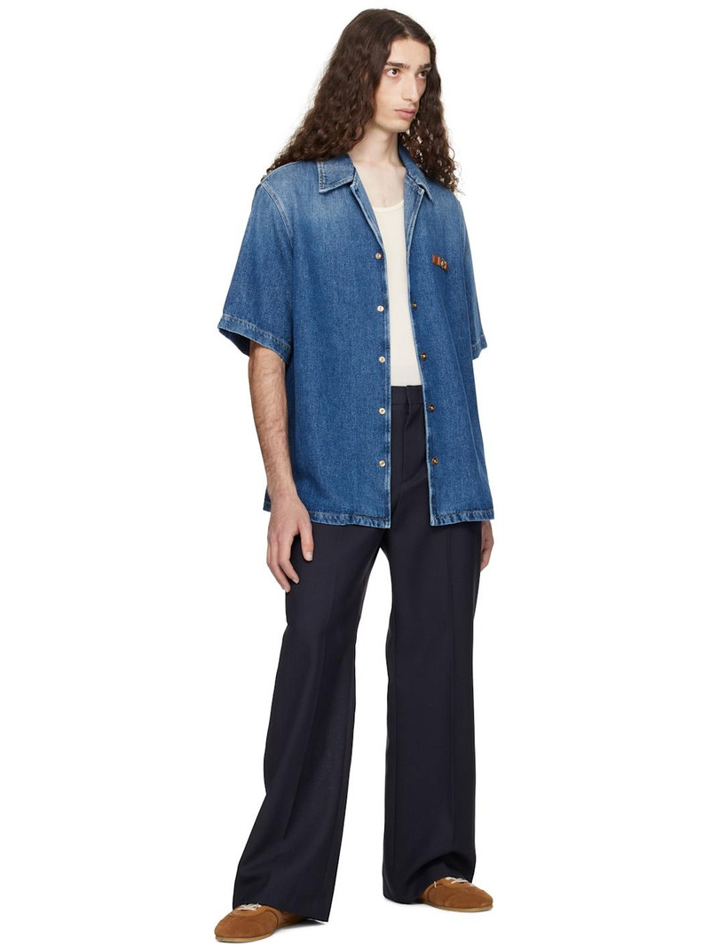 VERSACE Blue Medusa Biggie Denim Shirt outlook