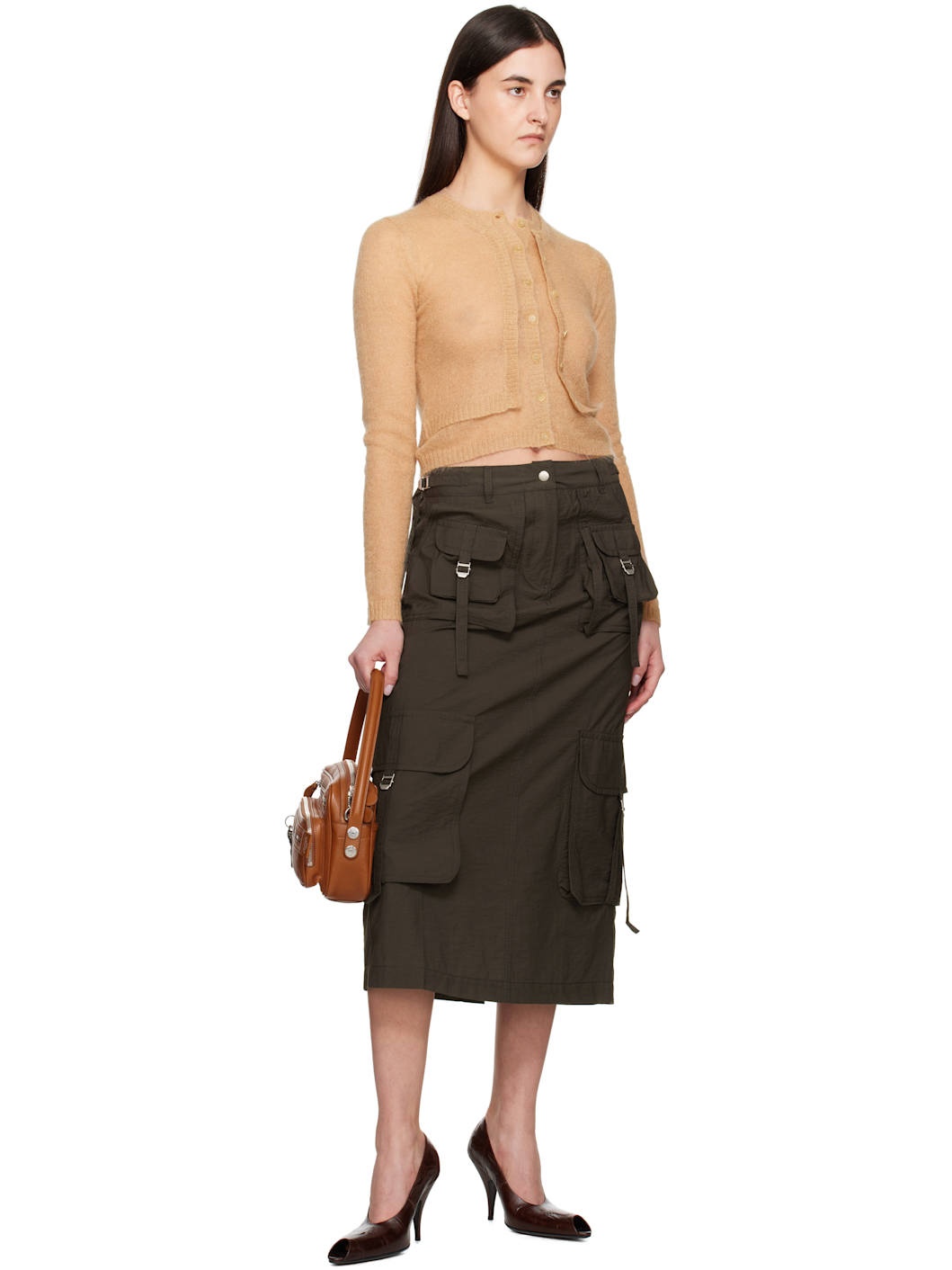 Gray Cargo Maxi Skirt - 4