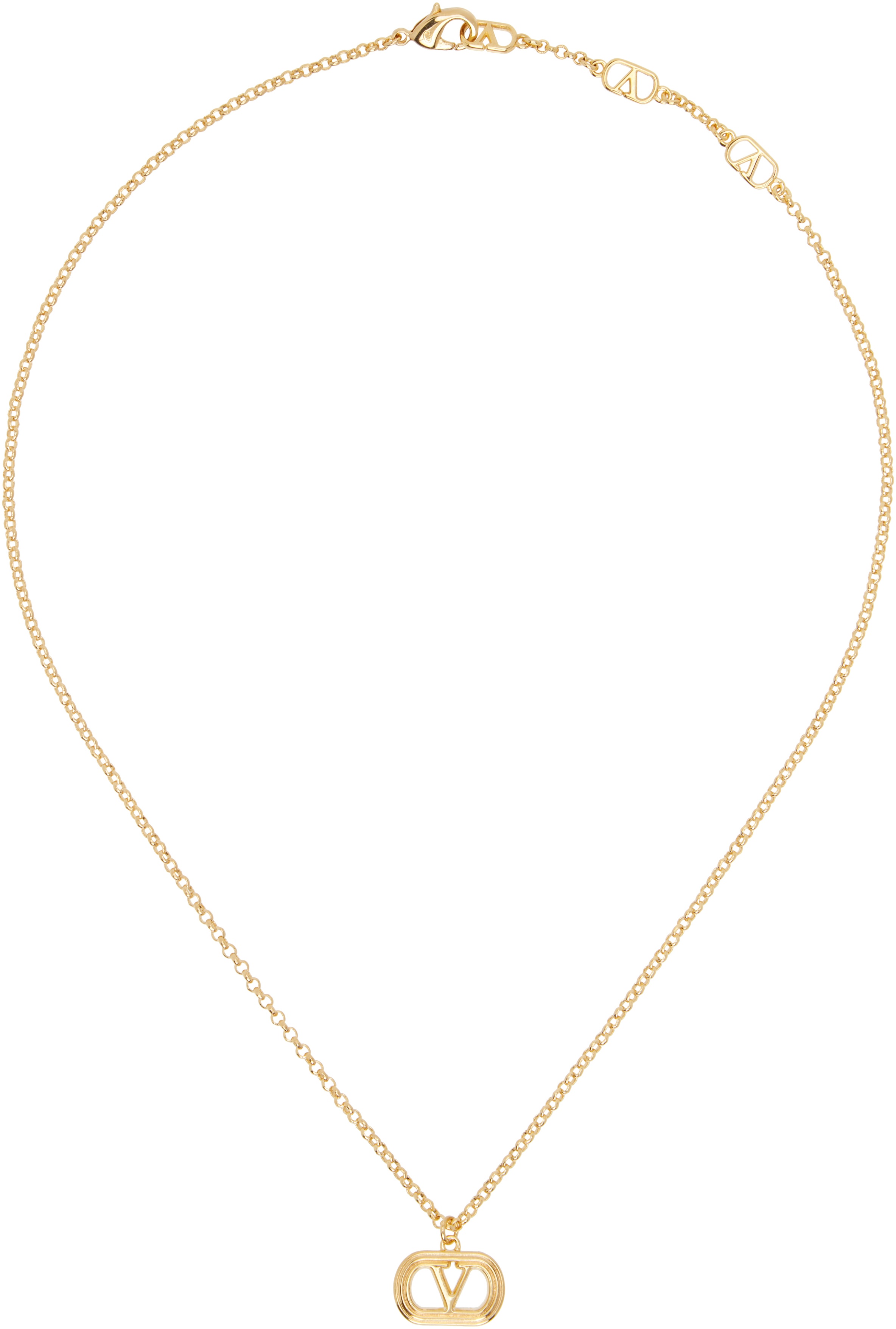 Gold Ovalette Metal Necklace - 2