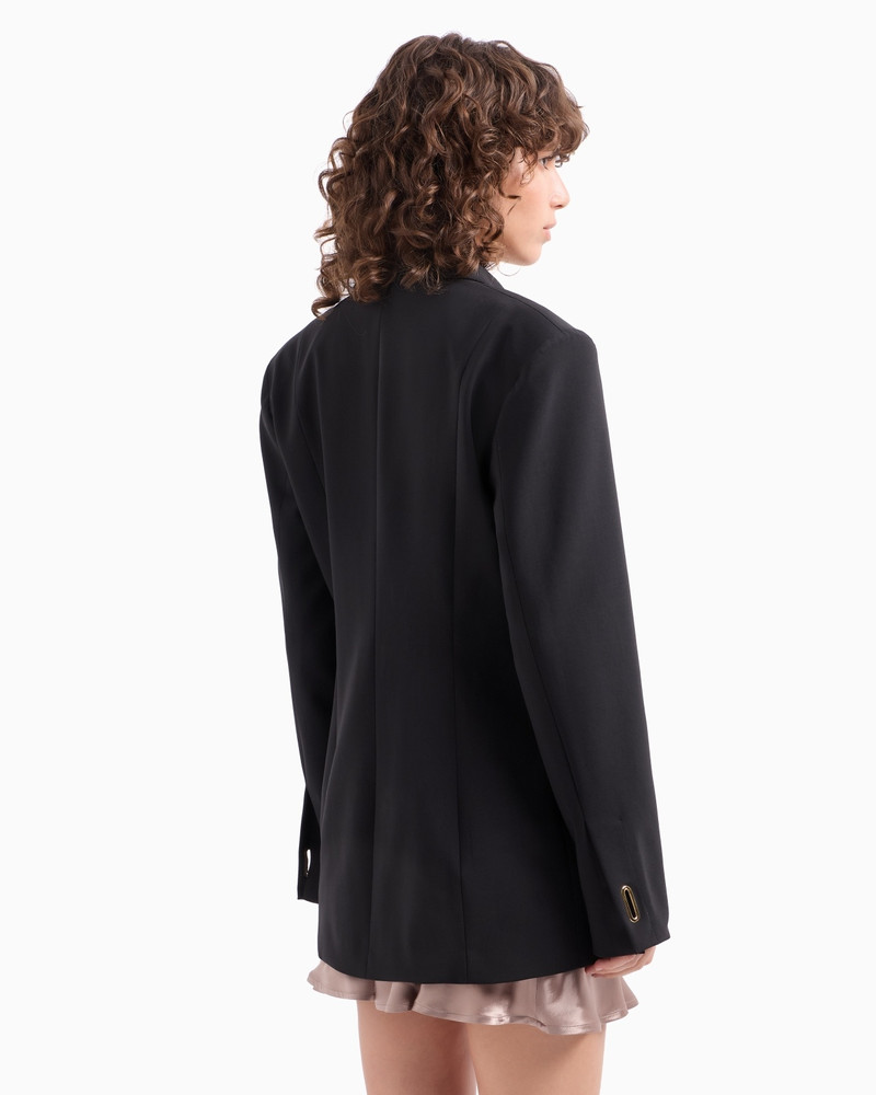 DAWN TO DUSK SINGLE-BREASTED STRETCH WOOL CANVAS BLAZER 3