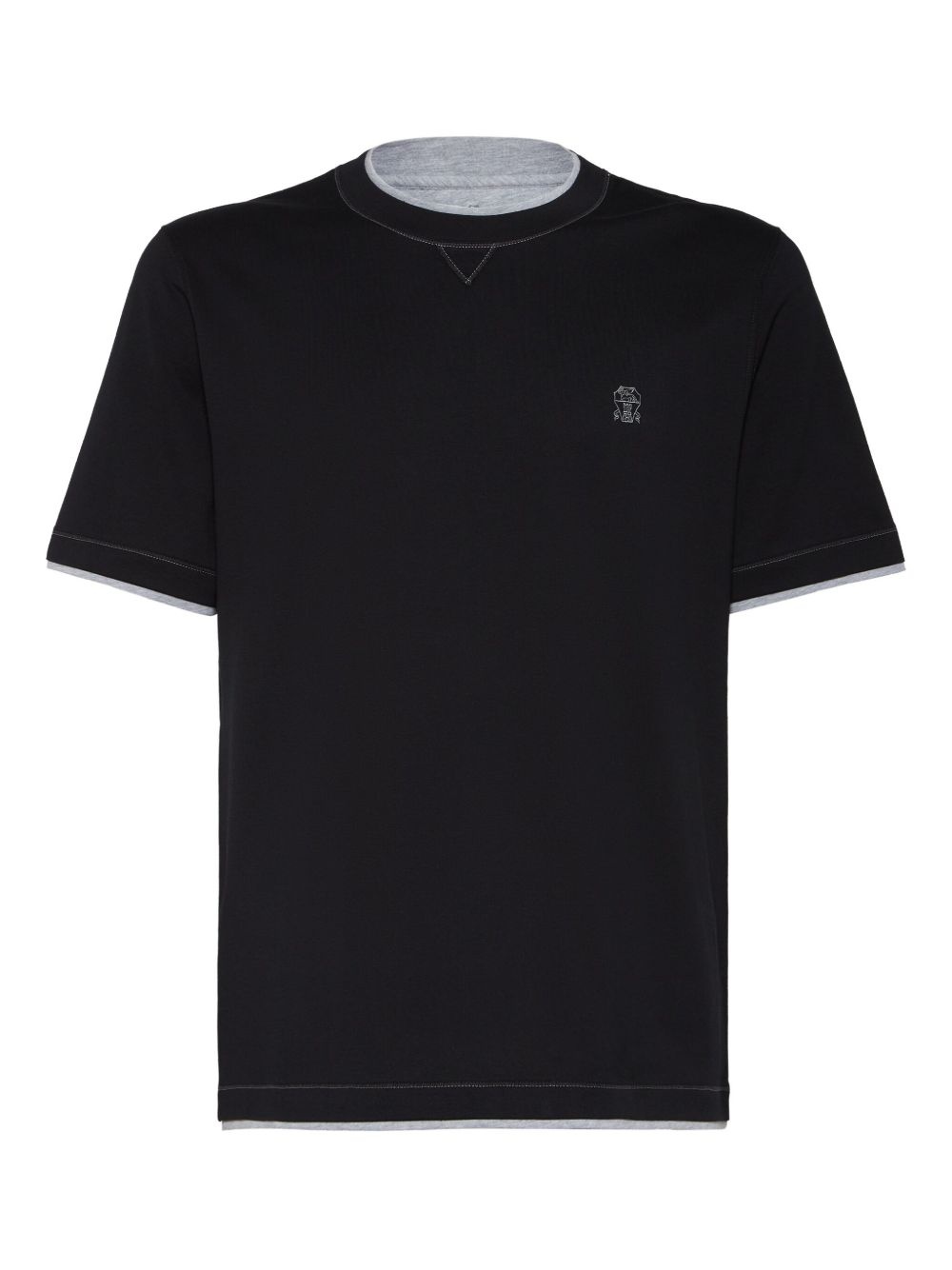 Tシャツ・カットソー BRUNELLO CUCINELLI BLACK COTTON TOP Brunello Cucinelli - Black Cotton Crewneck T-Shirt
