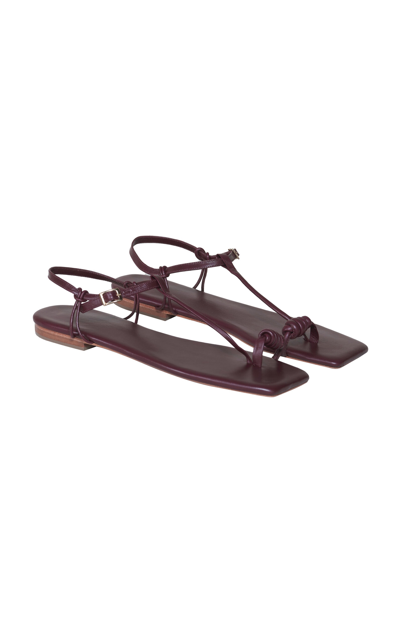 Charted Dream Leather Sandals burgundy - 4