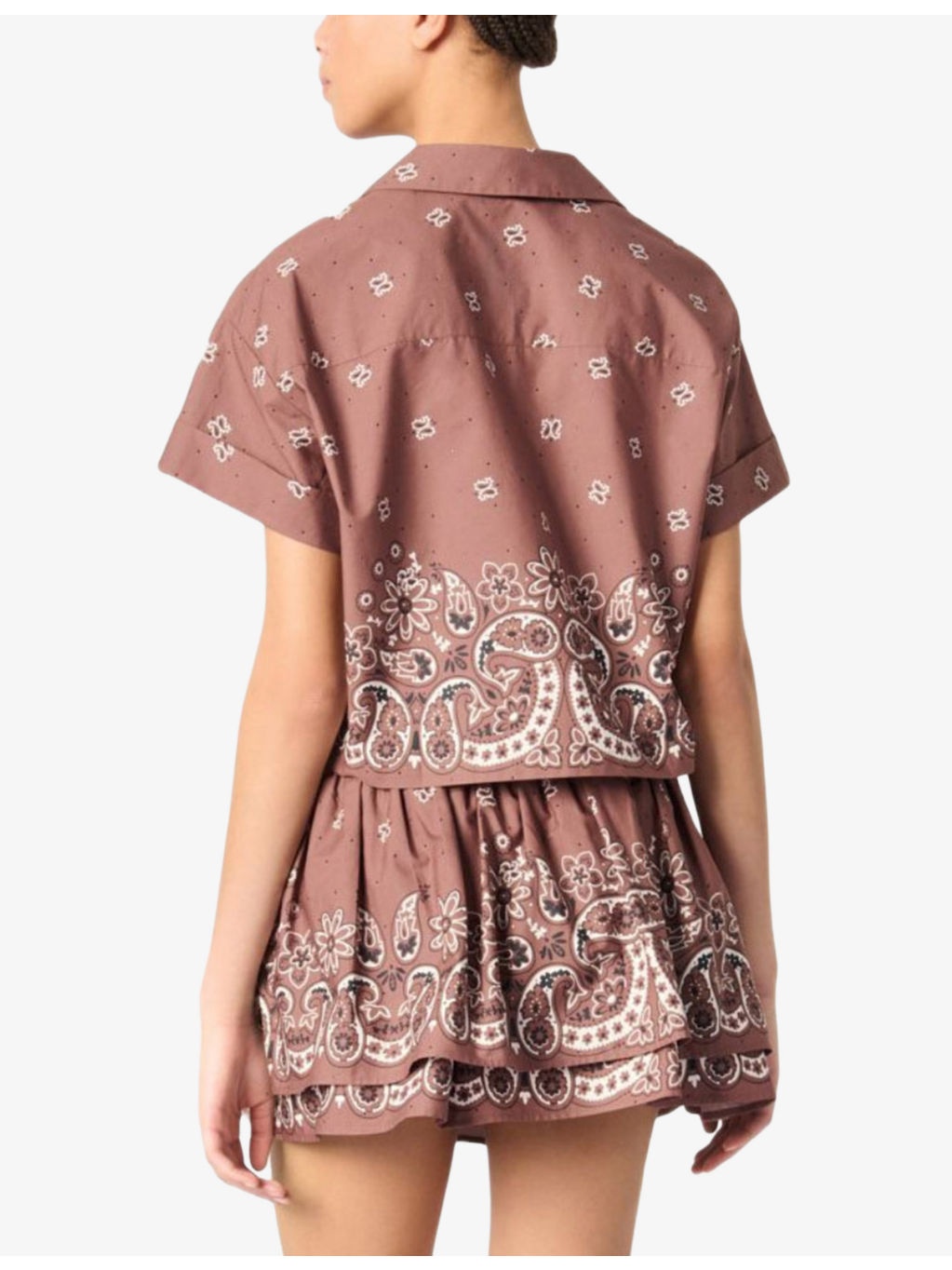 Bandana-Pattern Short-Sleeved Cotton Shirt - 4