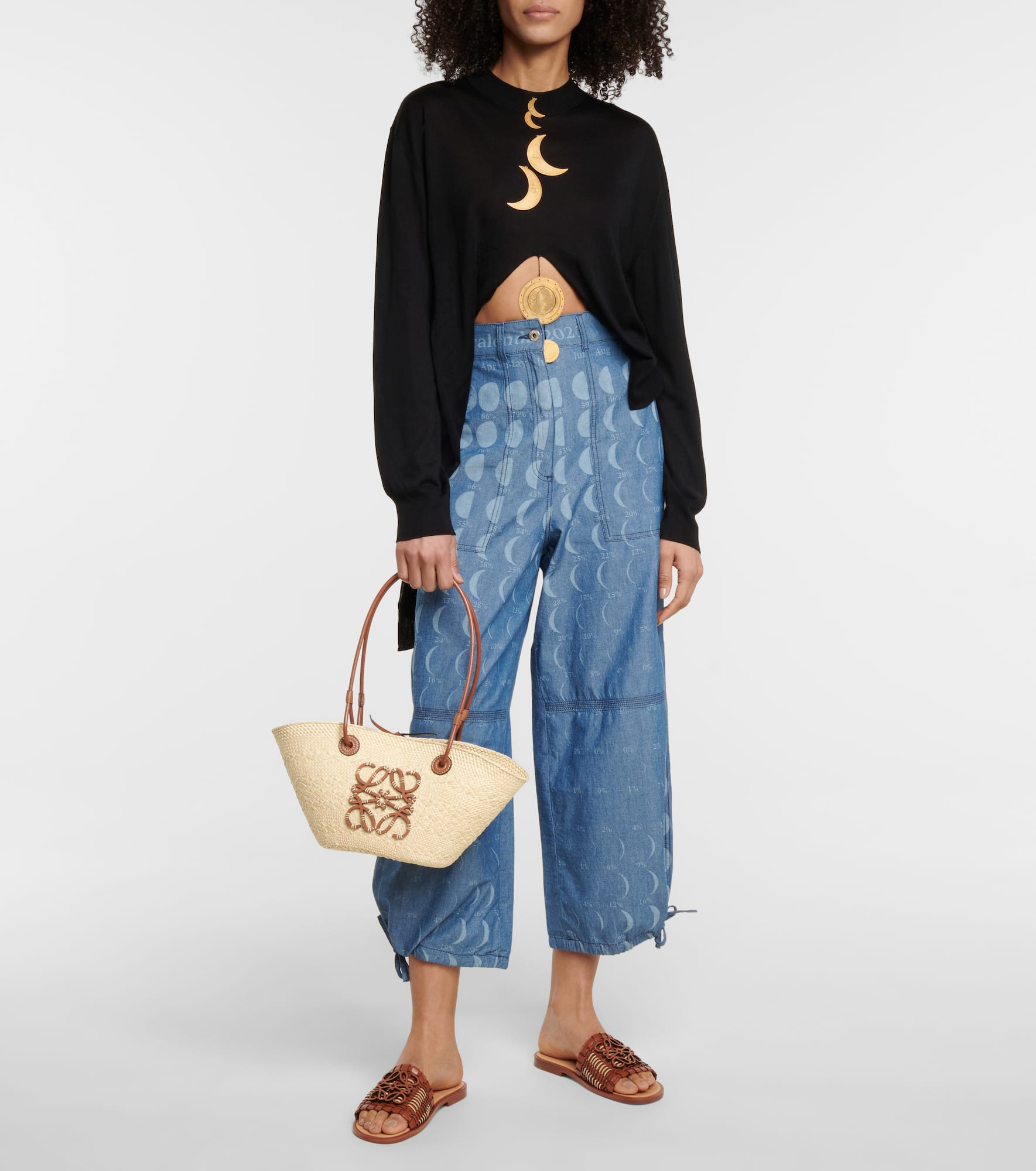 Paula's Ibiza Anagram Small basket bag - 5