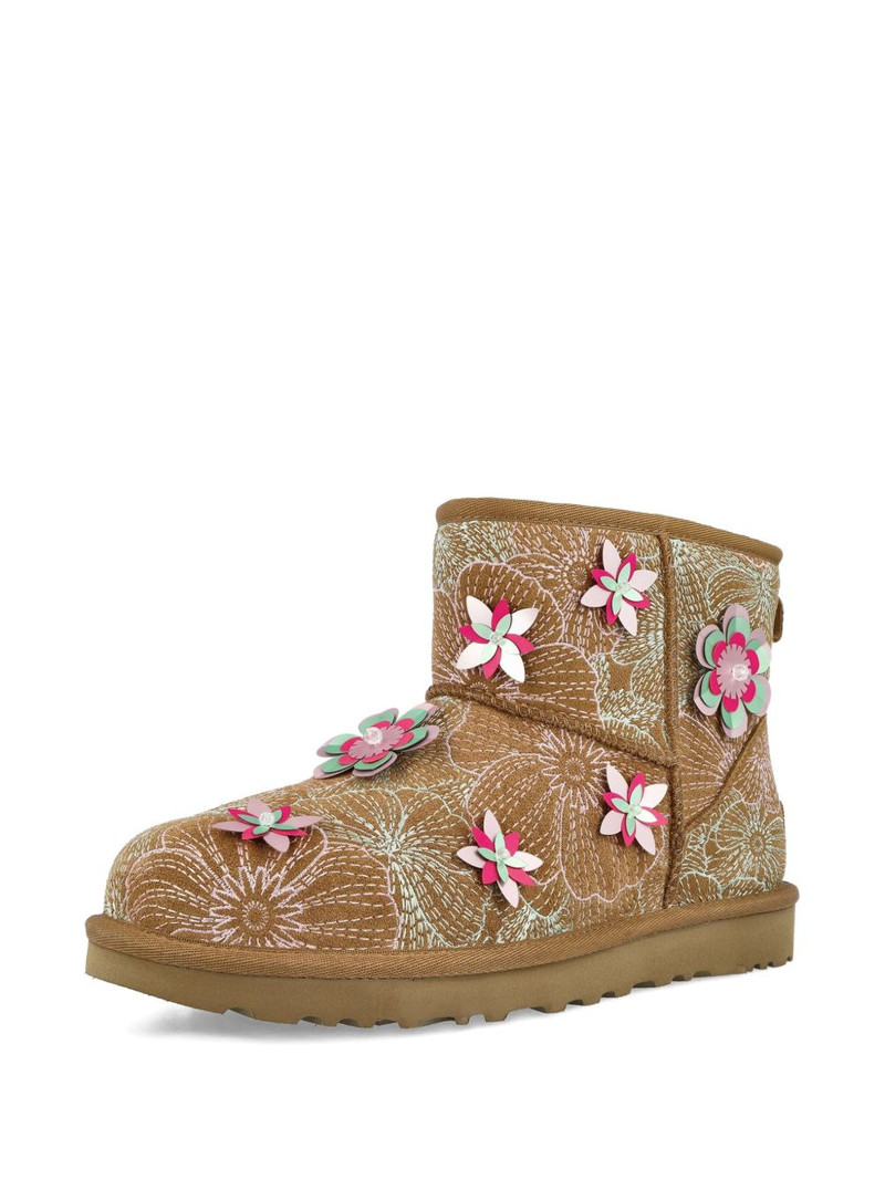 UGG Mini Meadow embroidery floral appliqué ankle boots outlook