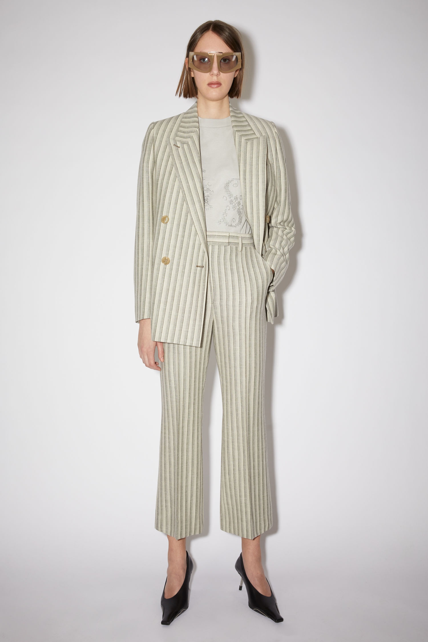 Suit trousers - Grey/white - 2