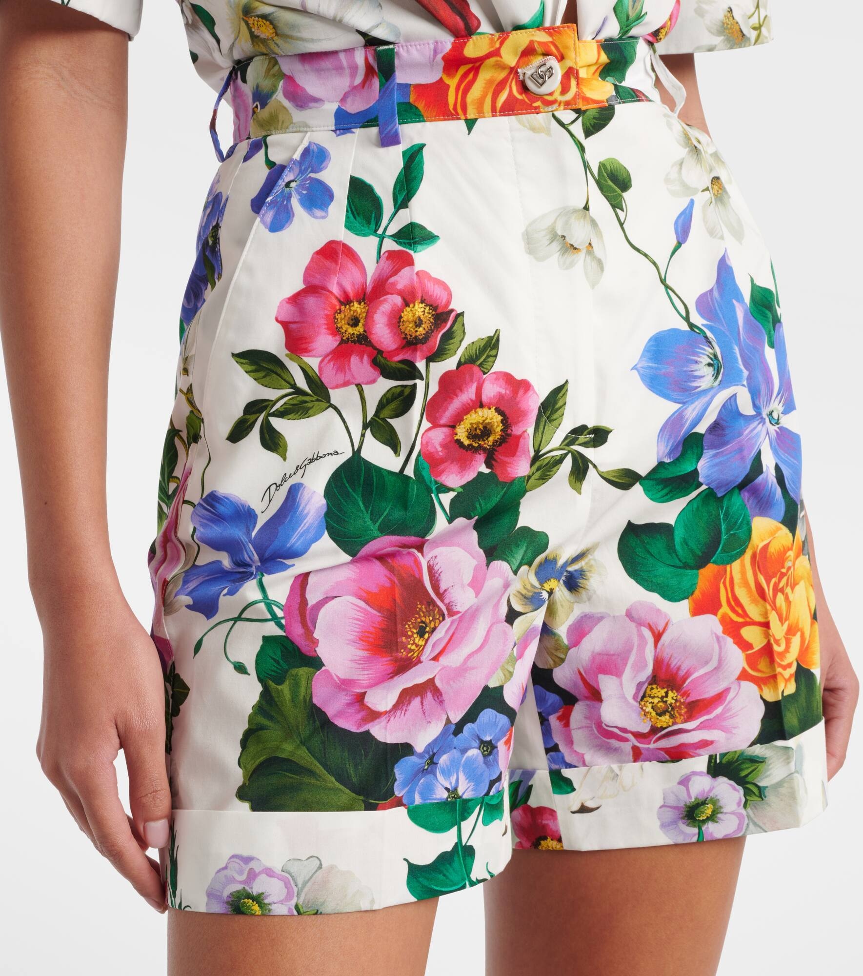 Floral cotton shorts - 4