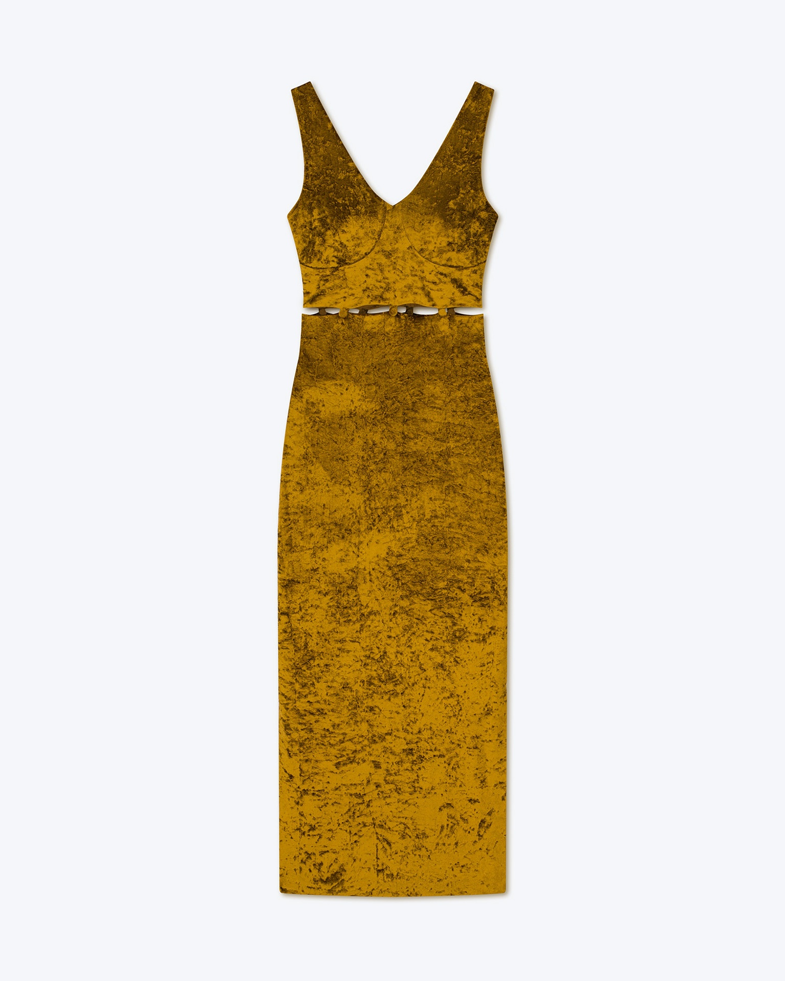 DELVINE - Cutaway-detail dress - Curry - 1