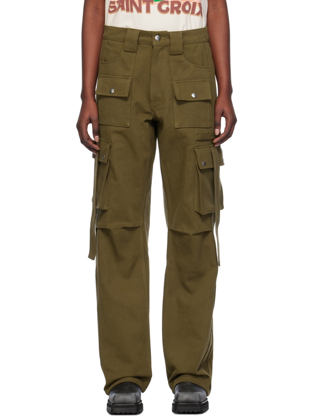 Khaki Amaro Cargo Pants - 1