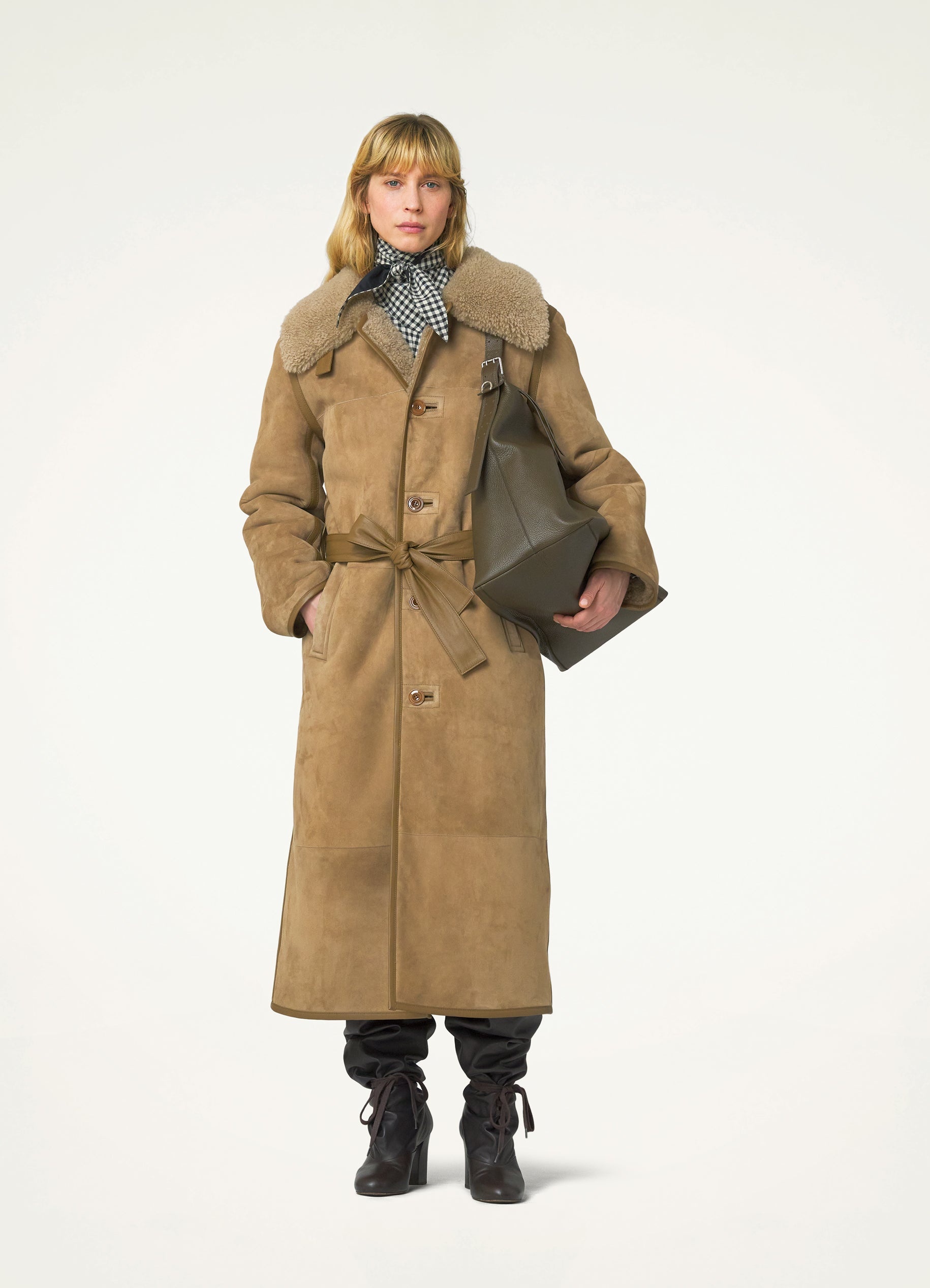 LONG SHEARLING COAT - 6