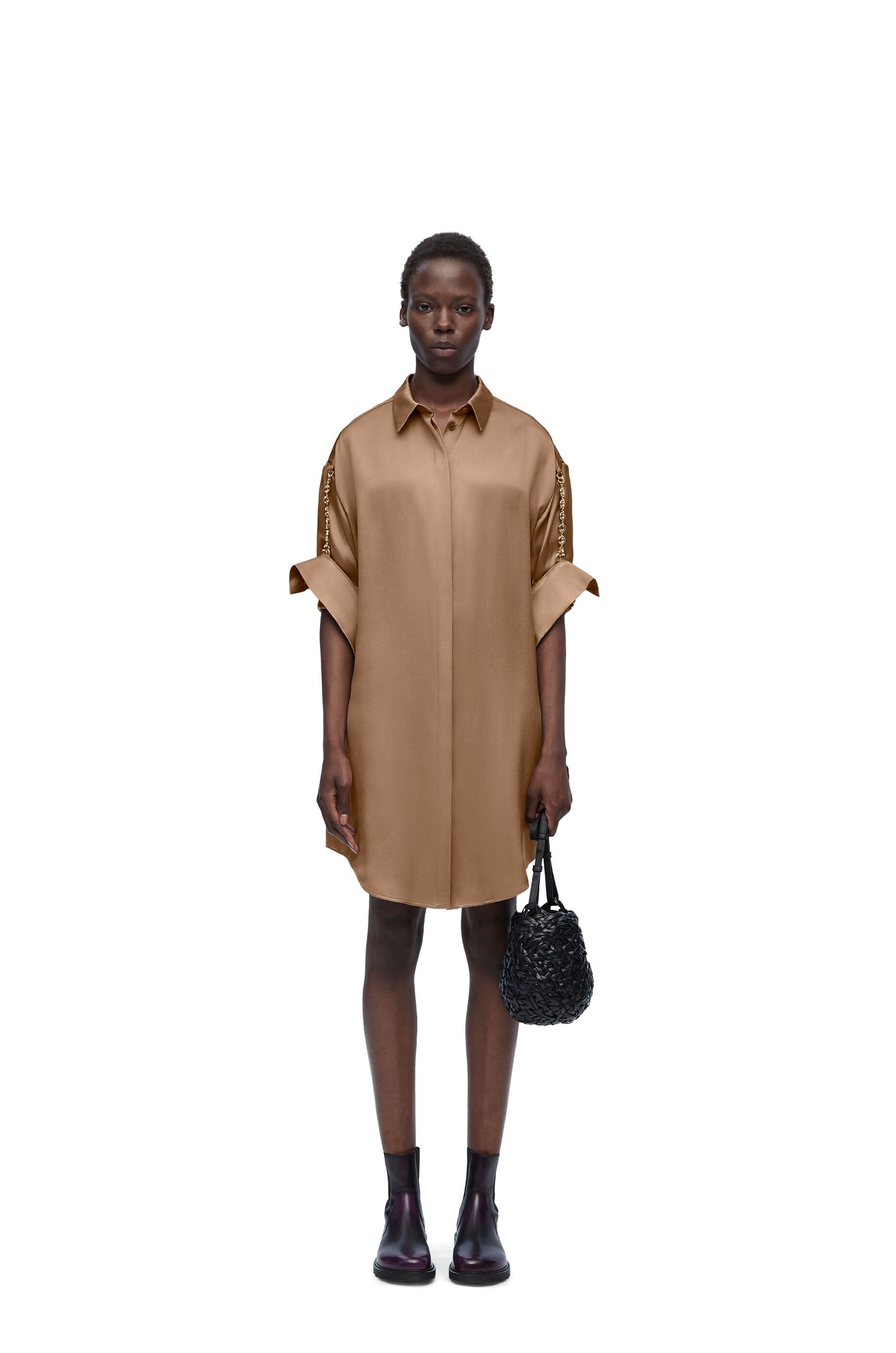 Chain shirt dress in silk - 2