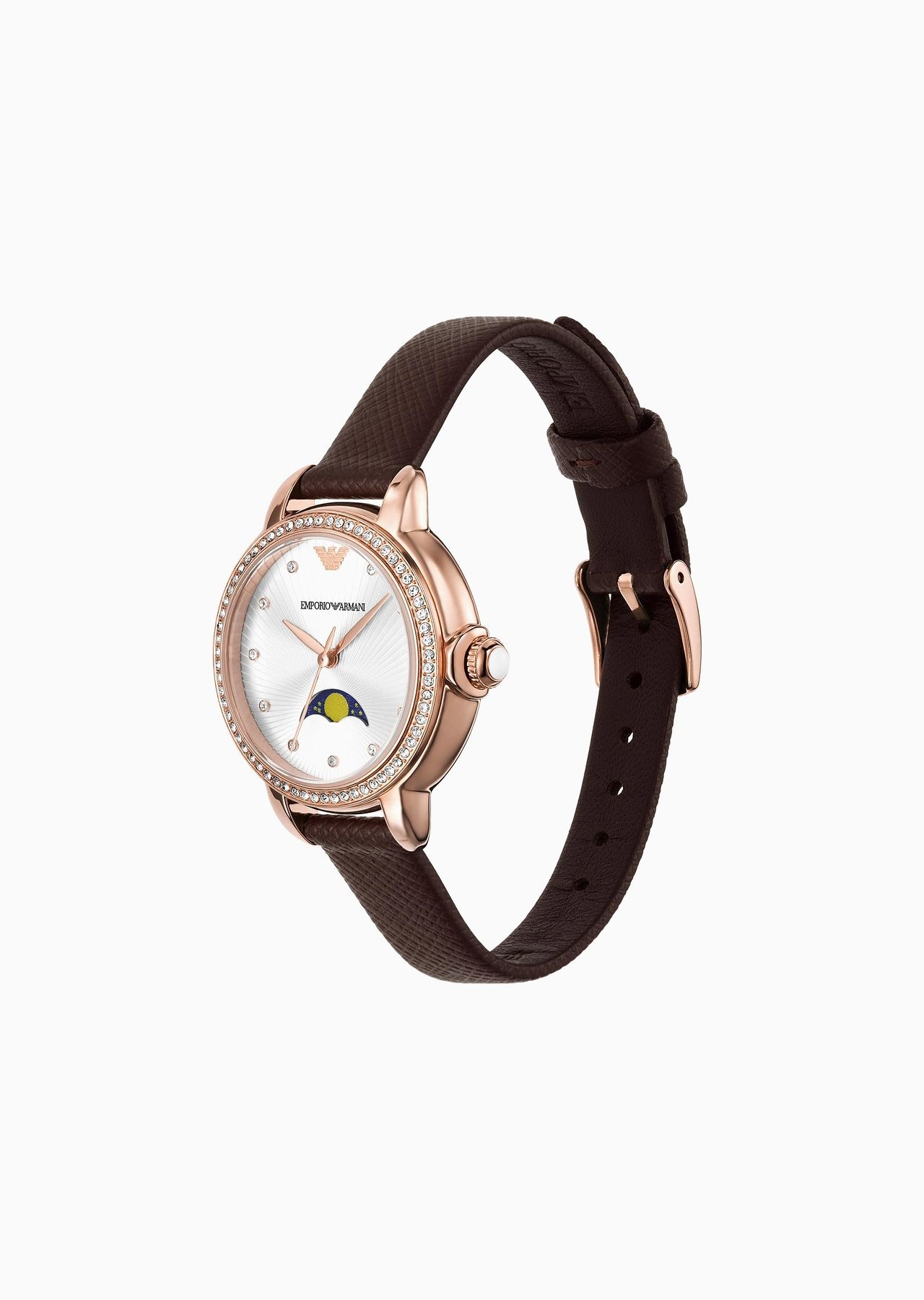 Three-Hand Moonphase Brown Leather Watch - 2