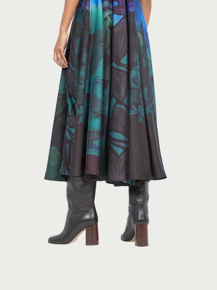 HAND-PRINTED SILK DRESS - 4
