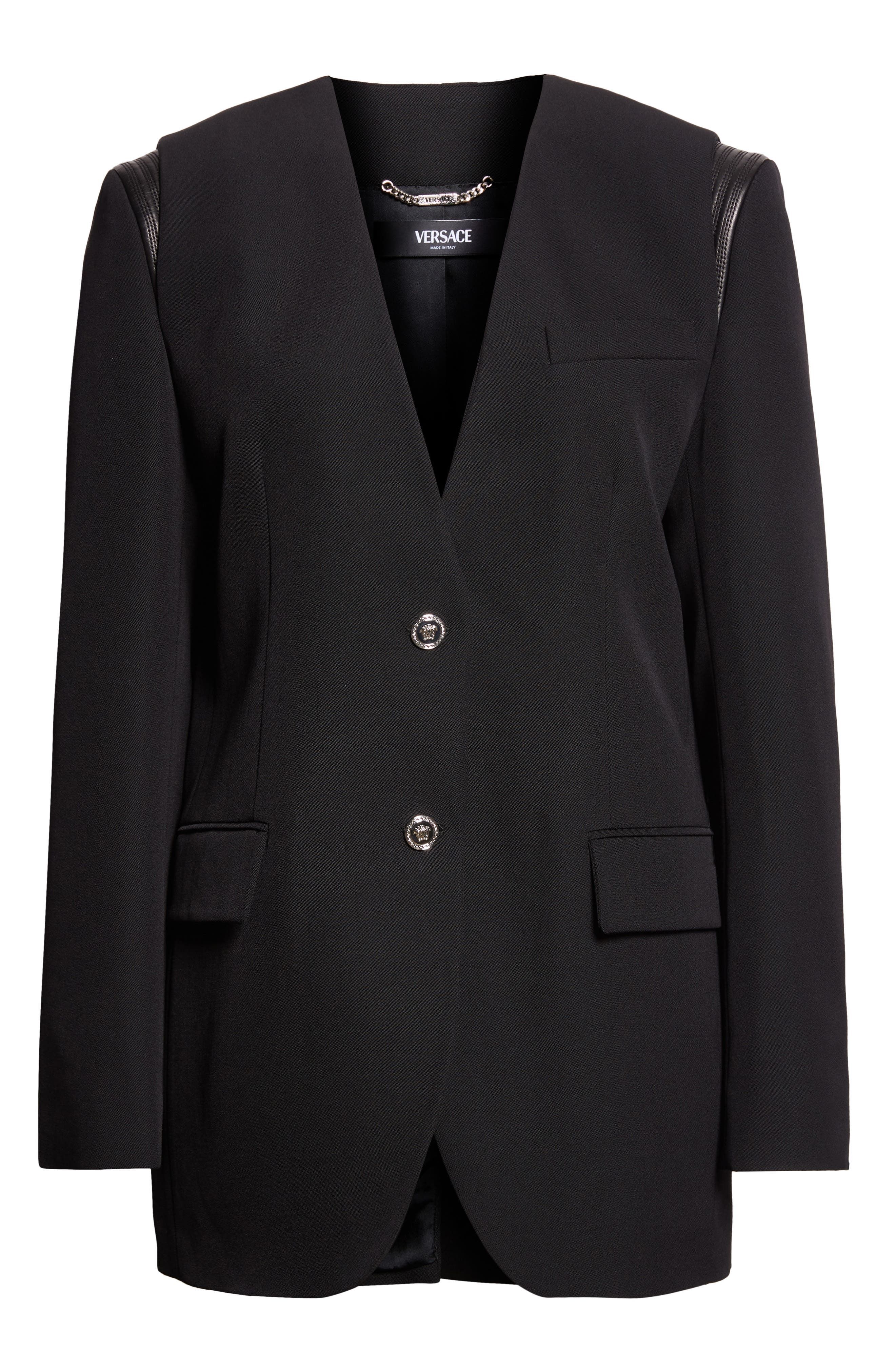 Versace Virgin Wool Blazer in Black at Nordstrom - 7