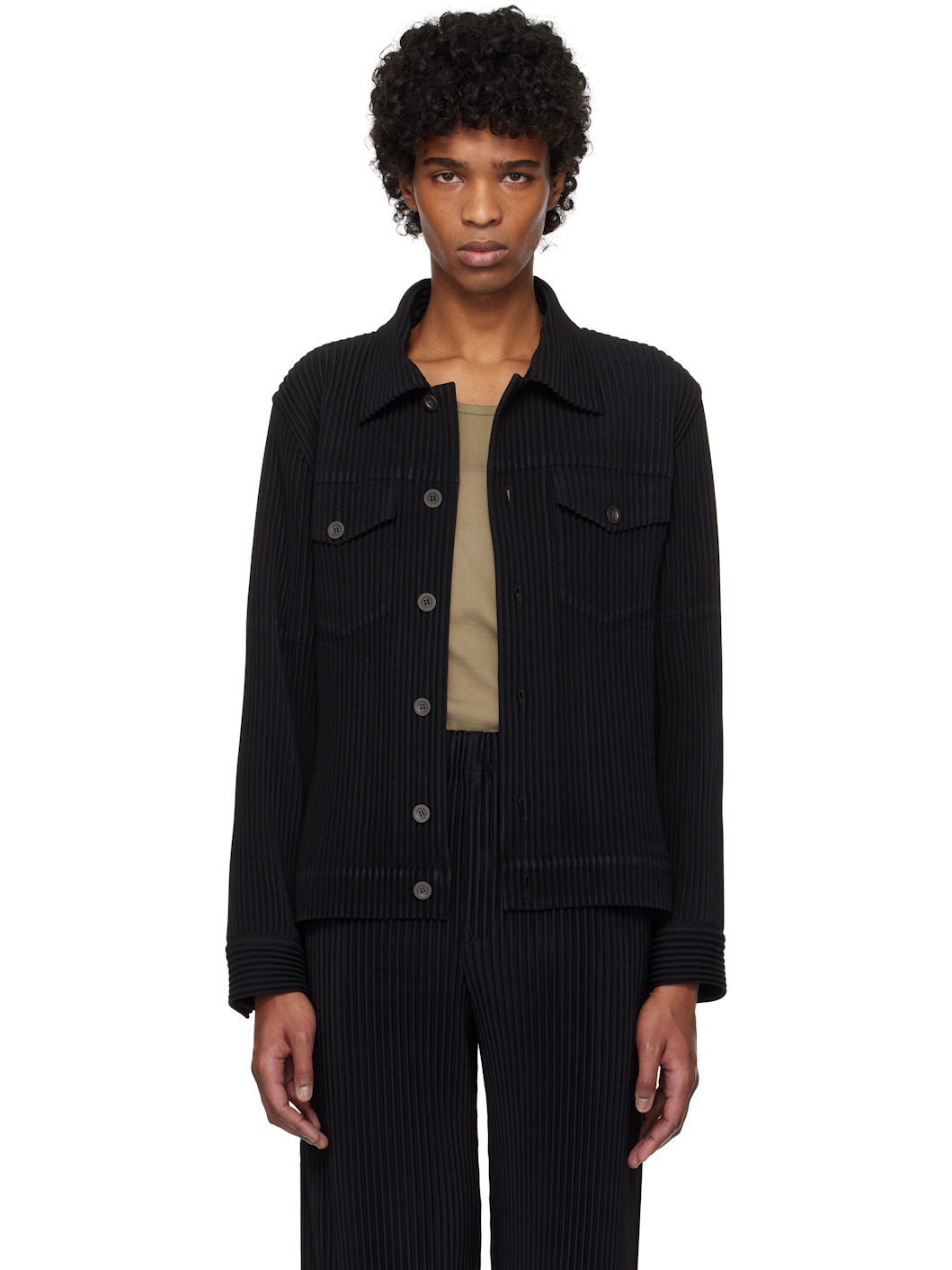 Black 'Wool Like' Light Jacket - 1